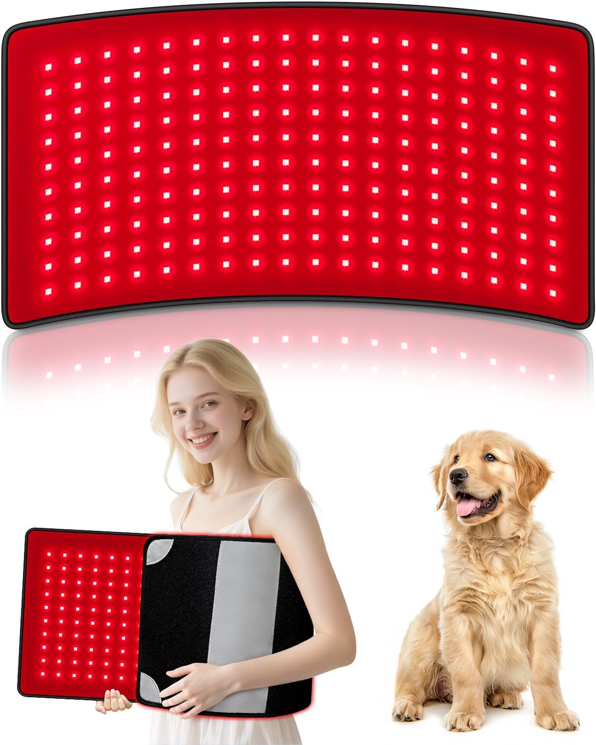 Red Light Therapy for Body, Large 24″ x 12″ Infrared Light Therapy Mat with Timer, 660nm 850nm Red Light Pad with 3 Modes & 5 Brightness Levels, Wearable, Ideal Gift for Women&Men(24″x12″)