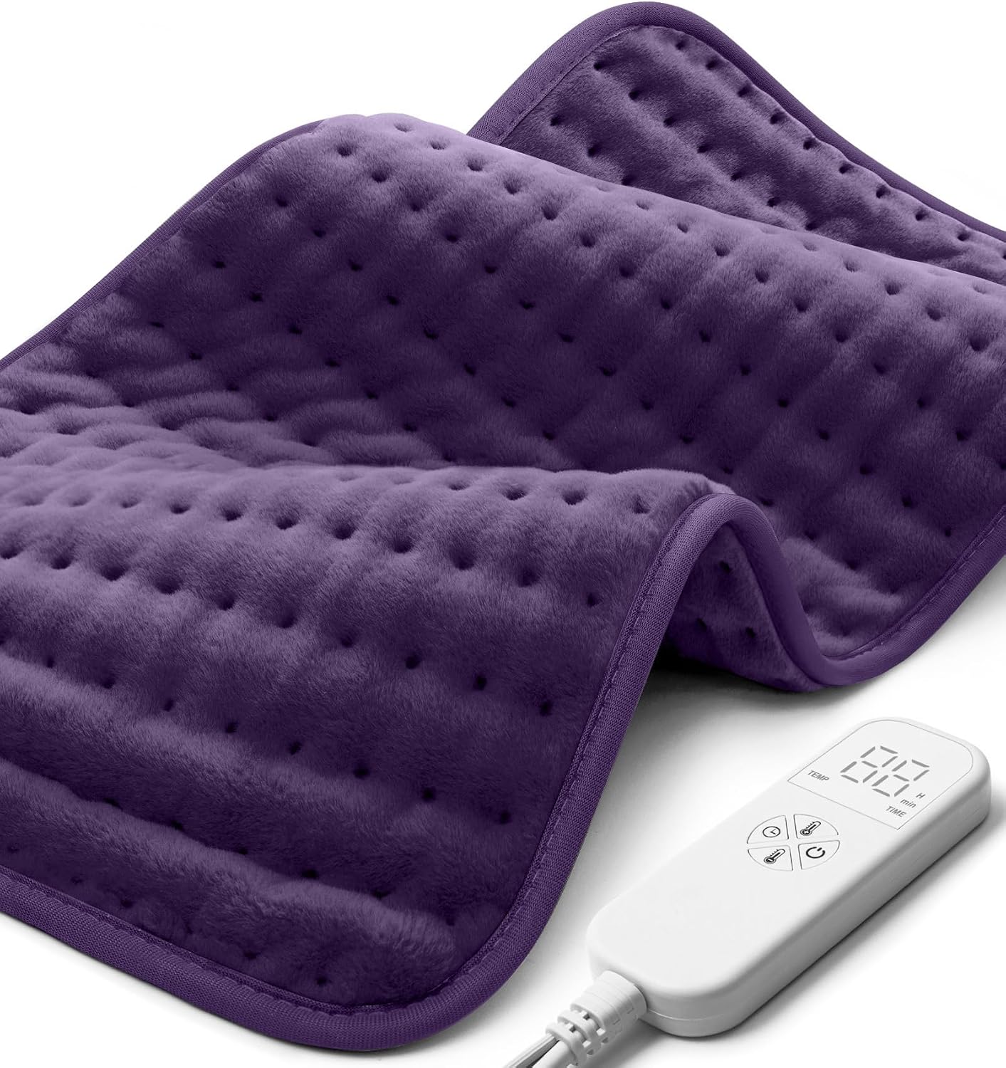 Electric Heating Pad for Back, Neck & Cramps Relief – Moist & Dry Heat Therapy – 6 Heat Settings, 4 Timer Options, Auto Shut-Off, Machine Washable, Ideal Christmas Gift for Men & Women,12″x24″