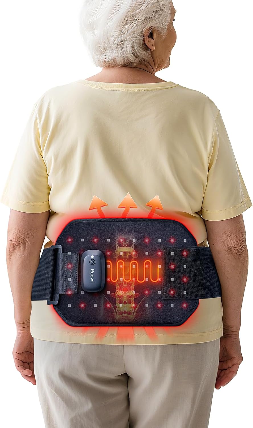 Wireless Lower Back Therapy Pad – Soothing 660nm Red & 850nm Near-Infrared Light with Built-in Gentle Heating Wires for Arthritis & Muscle Pain Relief | Auto Shut-Off
