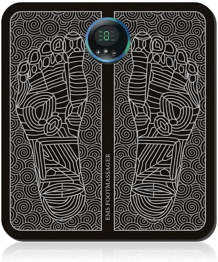 Electric Foot Massager Mat with 19 Levels & 8 Modes, EMS Muscle Stimulator Pad for Blood Circulation, Pain Relief & Foot Relaxation, Home Use Gift for Men Women Parents