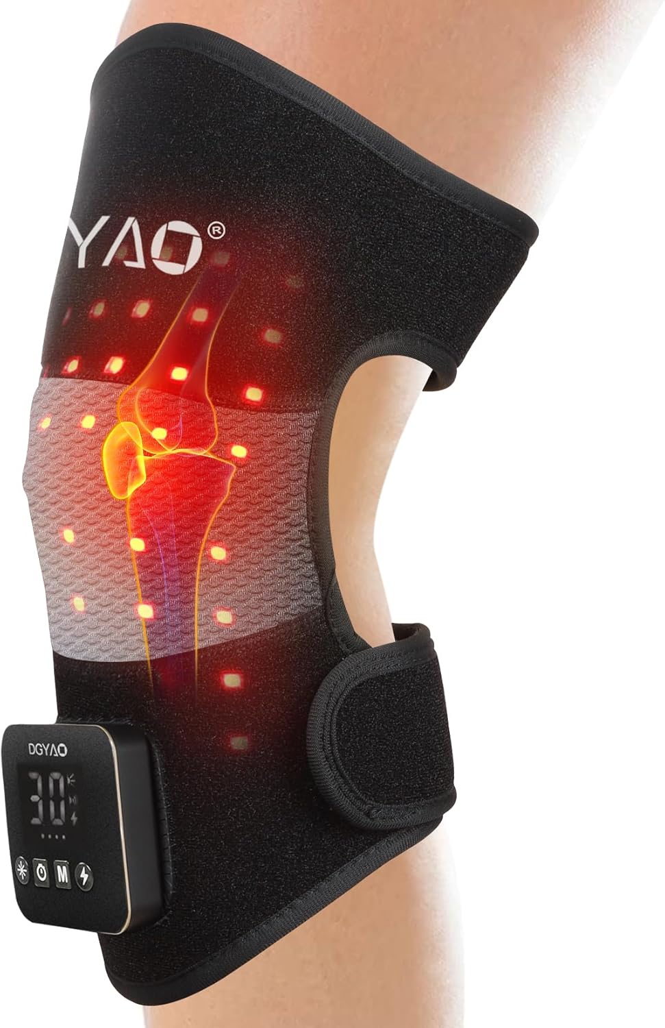 DGXINJUN Cordless Red Light Therapy for Knee – Elbow Pain Relief Portable Wireless Infrared Light Therapy Device for Shoulder Pain Wearable Wrap – 4000mAh Battery