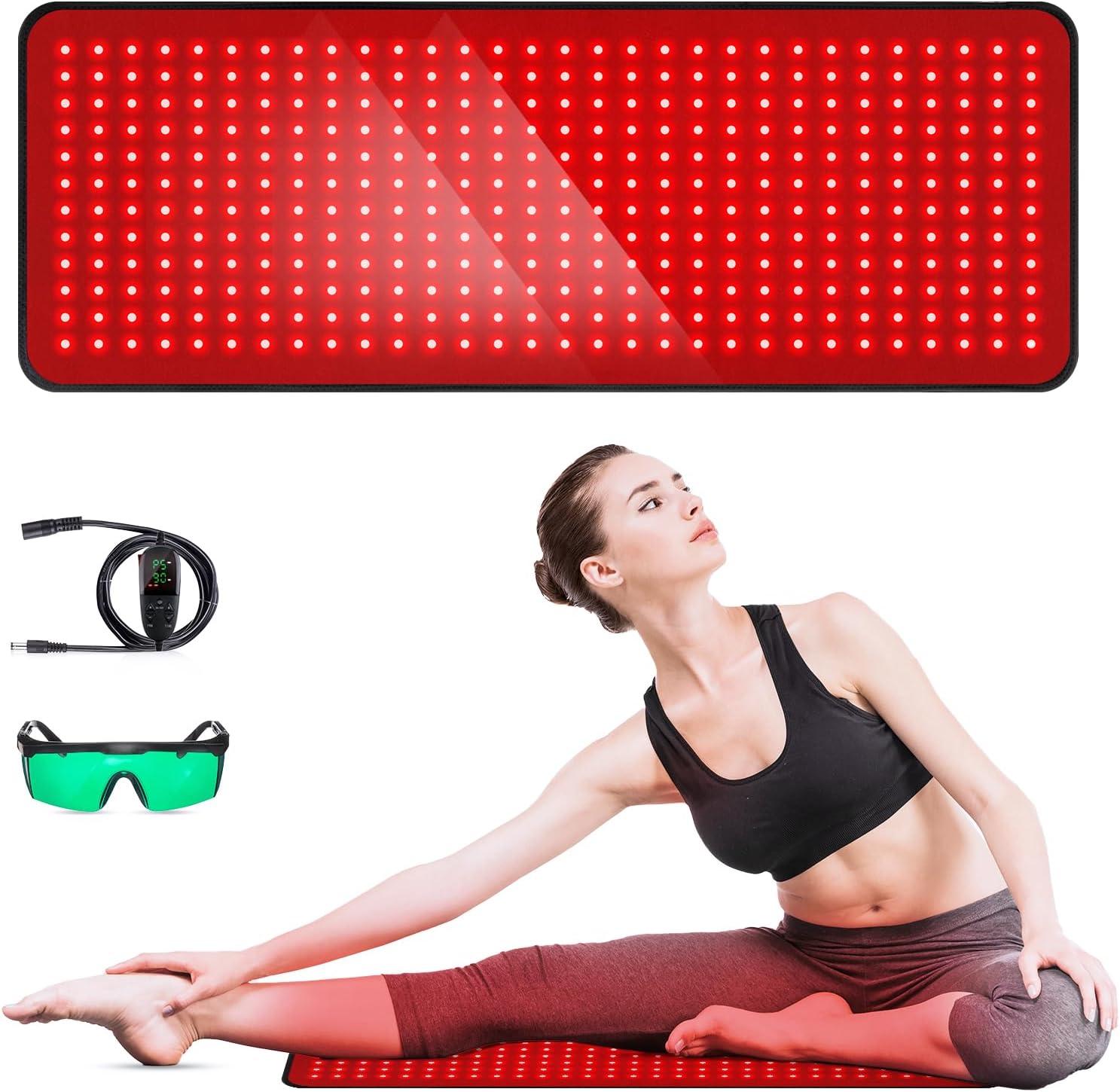 Red Light Therapy for Body, 660nm 850nm Infrared Light Therapy Pad, Wearable Wrap with Timer Remote Control for Back Shoulder Waist Knee, Infrared Light Device Home Use, 31.5″ x 11.8″ Large Area