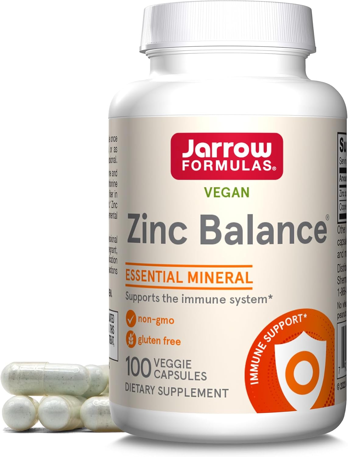 Jarrow Formulas Zinc Balance 15 mg – 100 Servings (Veggie Caps) – Zinc with Copper – Essential Minerals for Immune System Support – Immune Support Supplement – Gluten Free Copper Supplement, Vegan