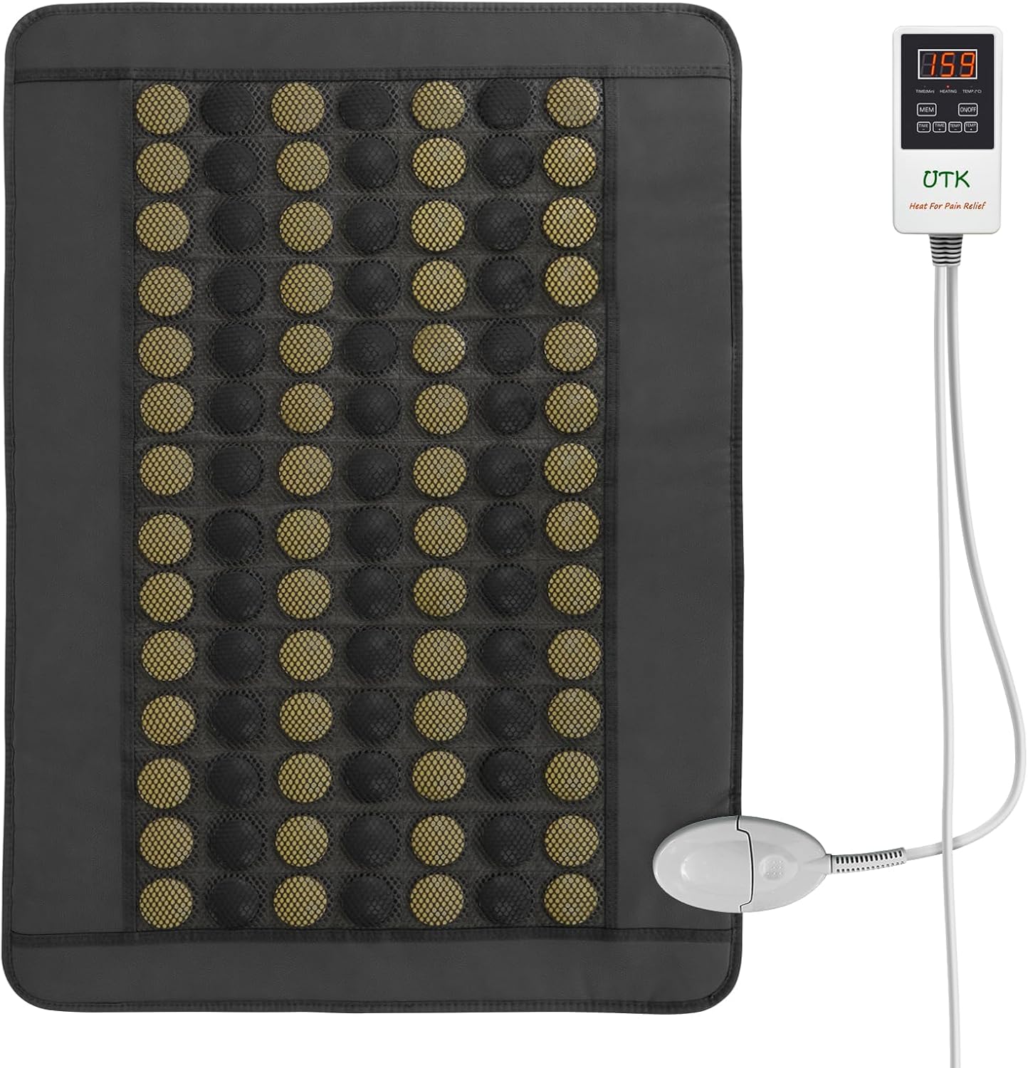 UTK Far Infrared Heating Pads for Back Pain Relief, 5X Deeper Therapy, FSA-HSA Eligible, Hotter to 149℉, 4H Auto Off, Memory Function, with Carry Bag, Gifts for Women, 21” x 31”