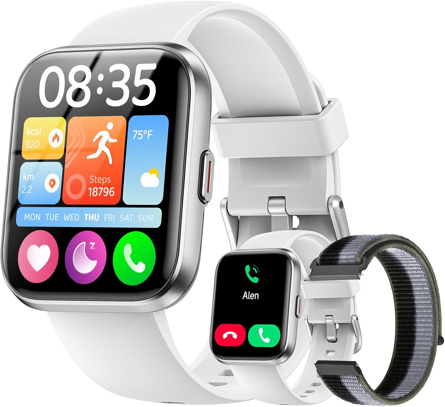 Hingso Smart Watch for Android Phones/iPhones, 1.85″ HD Smart Watches for Women Men with Heart Rate/SpO2/Sleep Monitor, 3ATM Waterproof Fitness Tracker Watch with 120 Sport Modes, Health Tracker