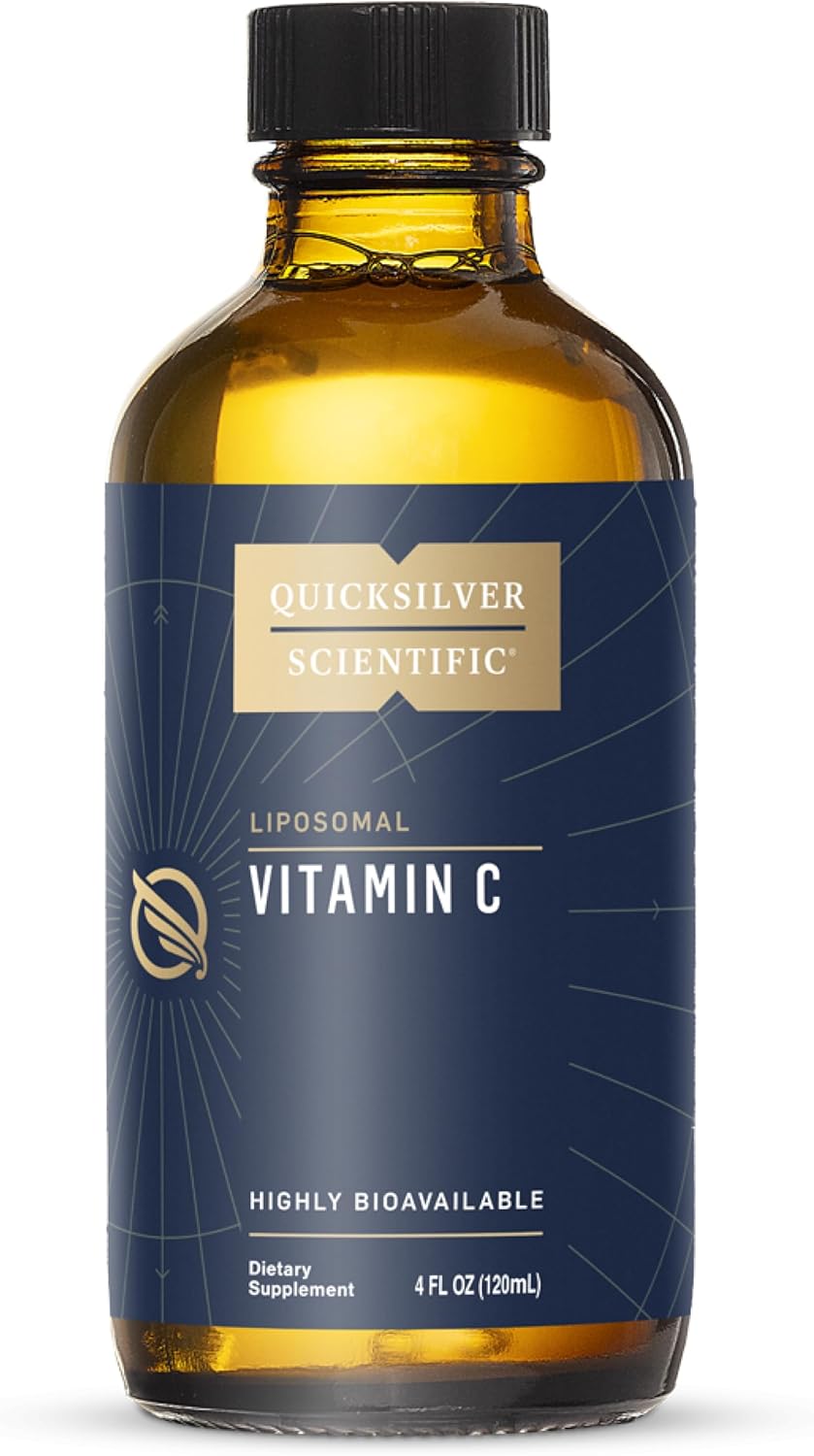 Quicksilver Scientific Liposomal Vitamin C – 1000mg Buffered Liquid Vitamin C Supplement – Immune + Antioxidant Support – Liposomes for Superior Absorption – Vegan + Non-GMO (4oz / 120ml)