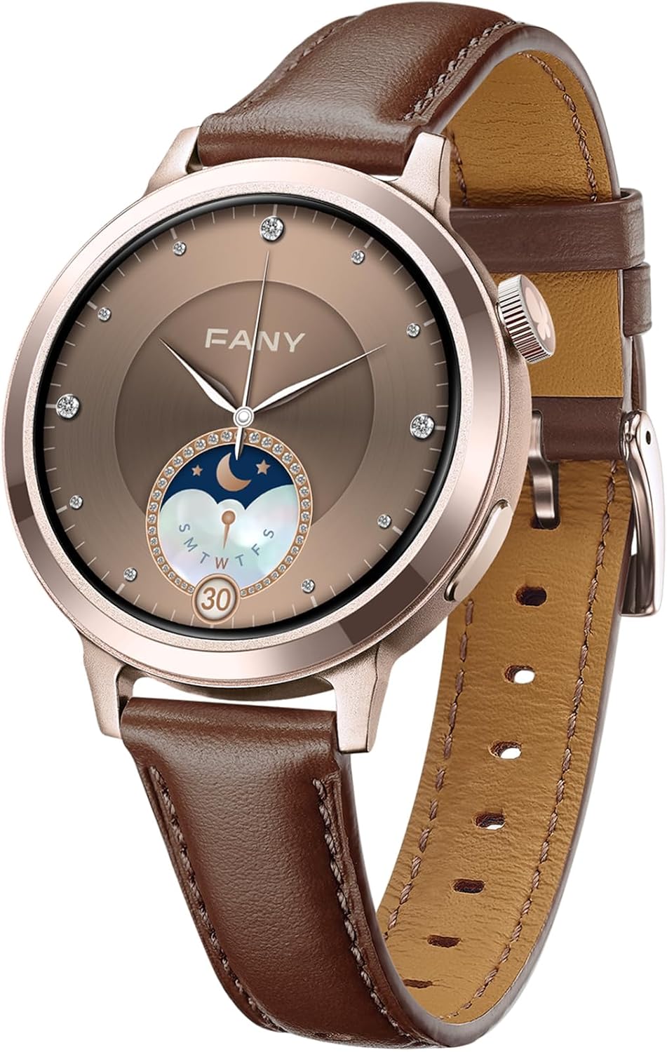Smart Watch for Women, AMOLED smartwatch Compatible iPhone/Samsung/Android, 110+ Sport Modes Fitness Tracker with Heart Rate/Sleep/SpO2 Monitor (Mocha Brown)