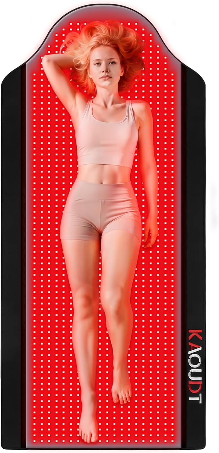 2026 KAOUDT 72″x33.3″ Medical-Grade TPU Red Light Therapy Mat for Full Body Pain Relief, FSA&HSA 1400LEDs Infrared Light Therapy Blanket for Home Use (Black)