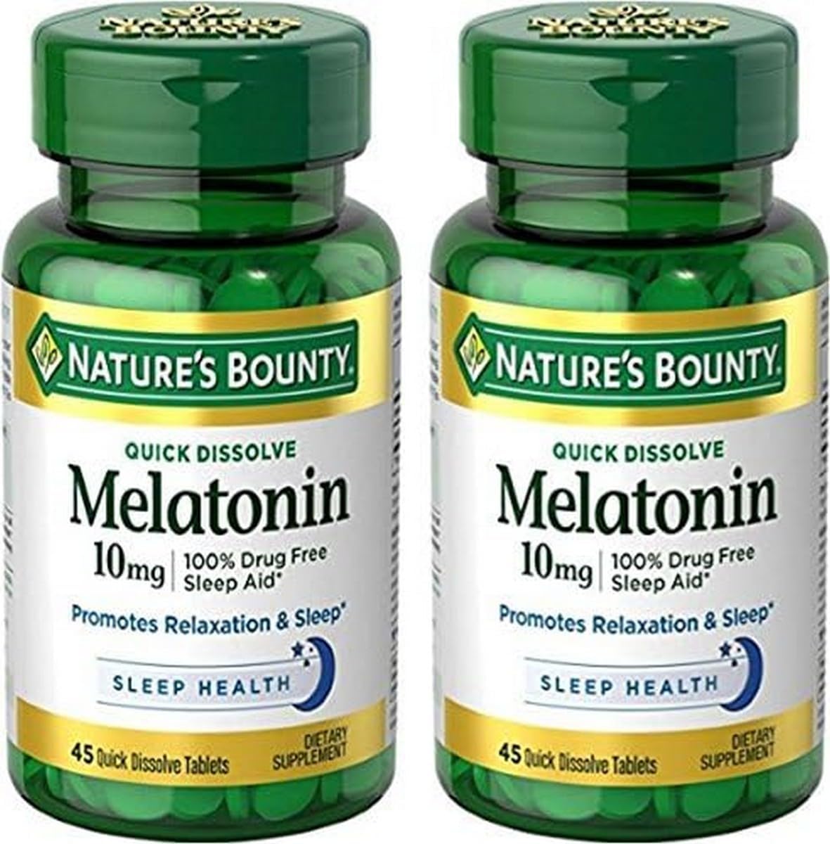 Nature’s Bounty Melatonin Quick Dissolve Tablet, 45 Count (Pack of 2)