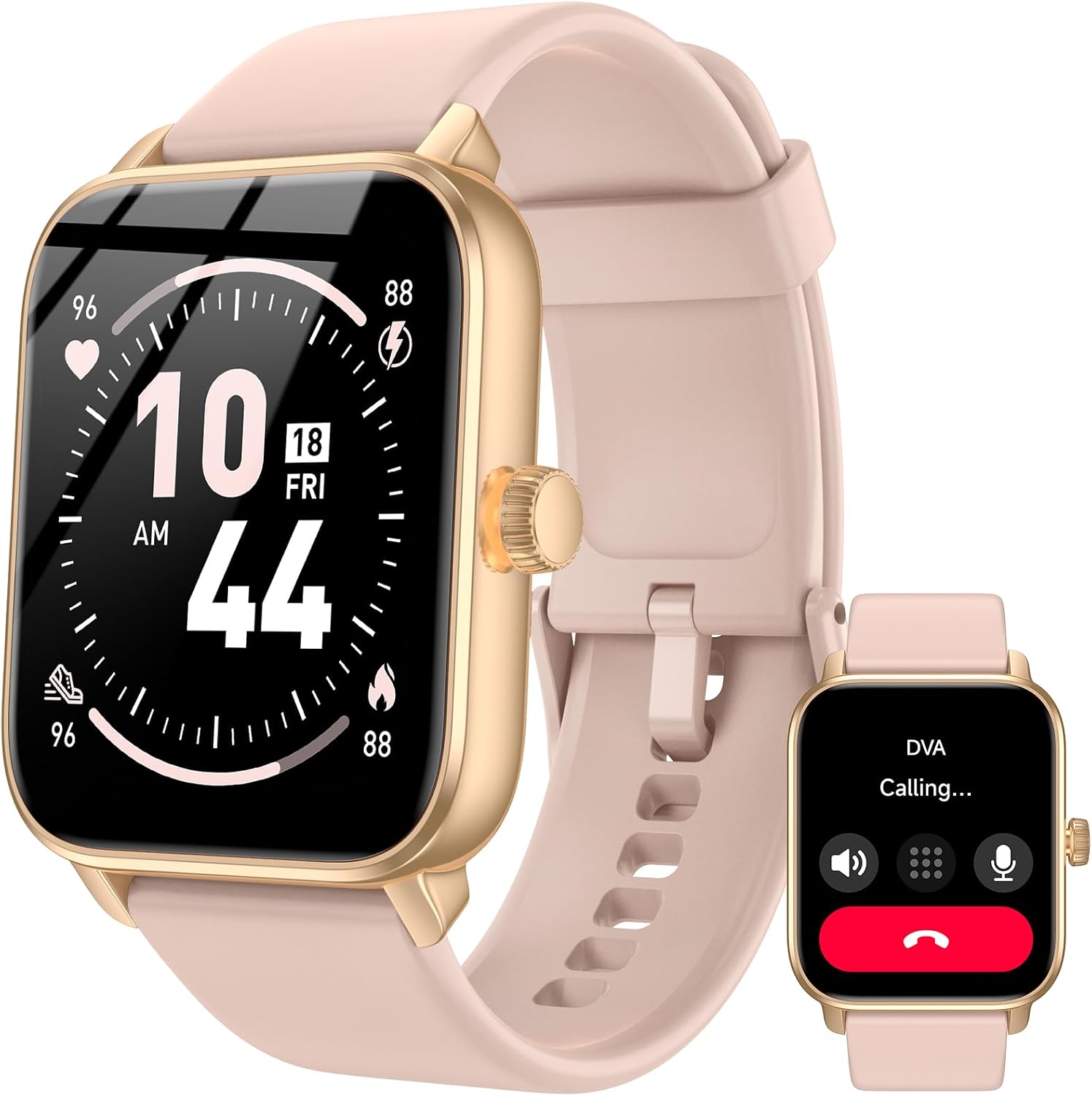 iBesi Smart Watches for Women Men with Alexa Built-in, Bluetooth Calling Fitness Tracker with 1.85 Inch HD Touchscreen, IP68, 120+ Sports Modes, Heart Rate Sleep Monitor, for iPhone Android (Pink)