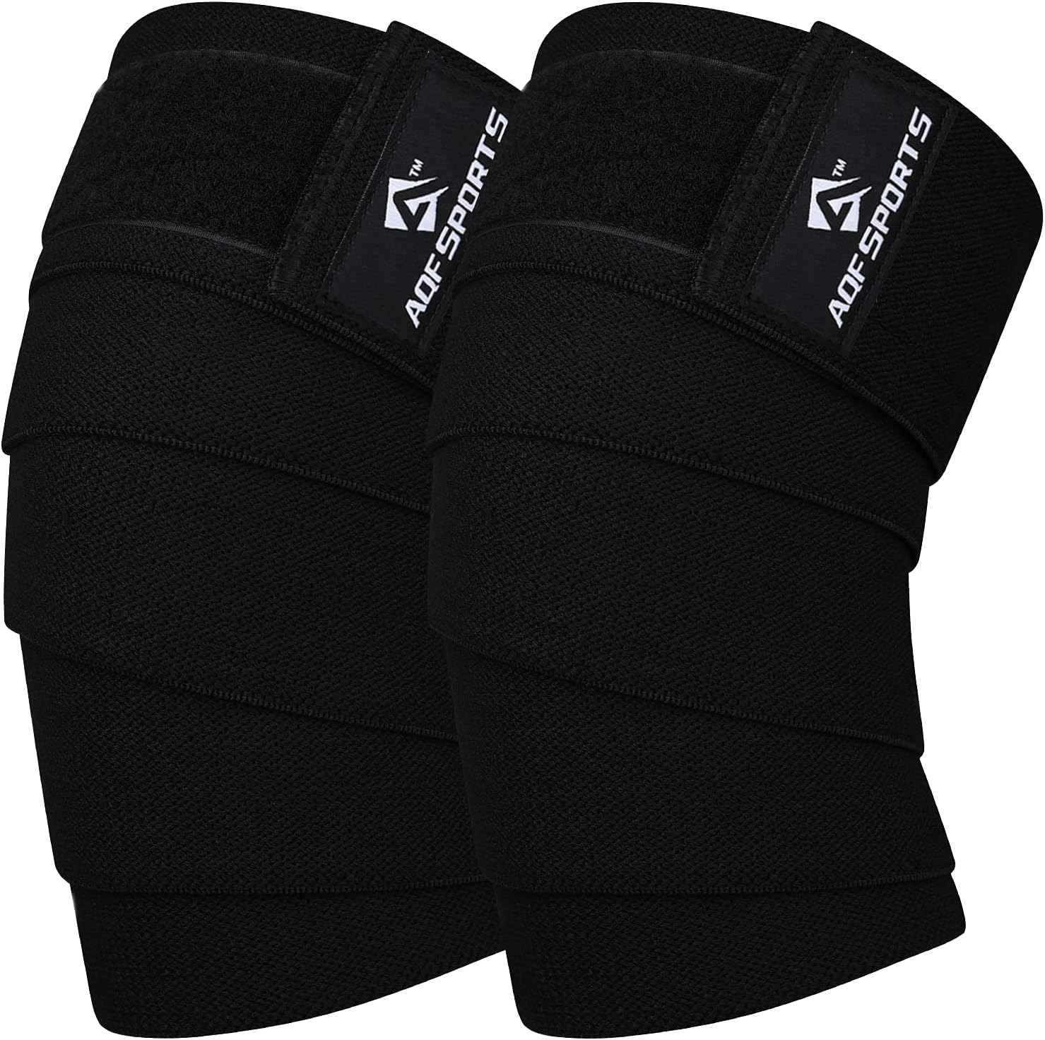 AQF Knee Wraps Weight Lifting Bandage – IPL and USPA Approved Gym Knee Support – Heavy Duty 78” Elasticated Support Straps Guard Powerlifting, Squatting (Pair)