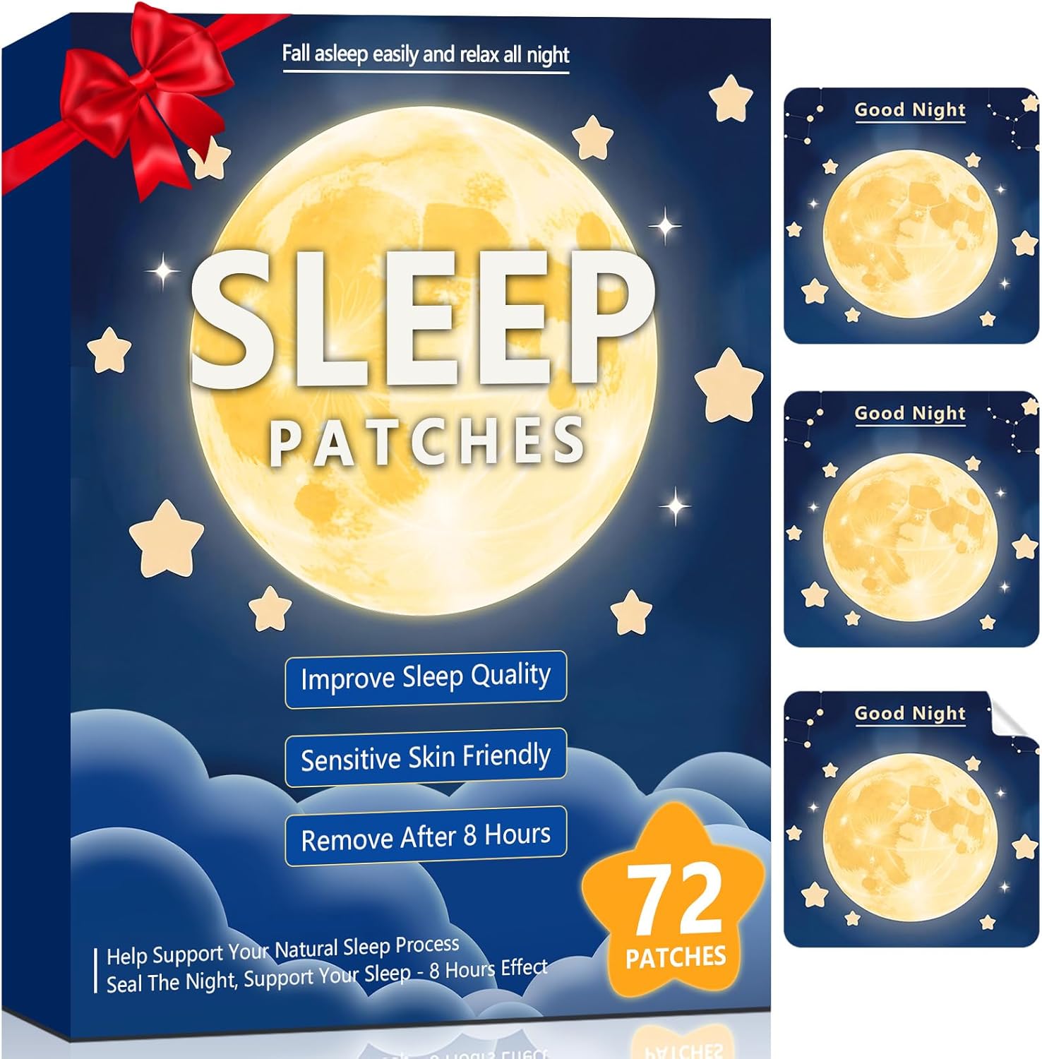 72 Sleep Patches for Adults Extra Strength, All-Natural Deep Sleep Support with Valerian, Melatonin & Magnesium, Gentle Night Comfort Sleeping Patches for Women & Men, Wake Up Refreshed-FNT