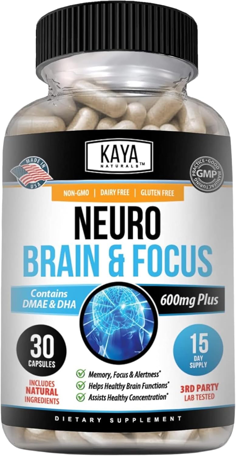 Kaya Naturals – Neuro Brain for Memory & Focus – Nootropic Energy Capsule – Nootropic Brain Support Supplement – Focus & Concentration & Learning Accuracy – Cognitive Function – 30 Count