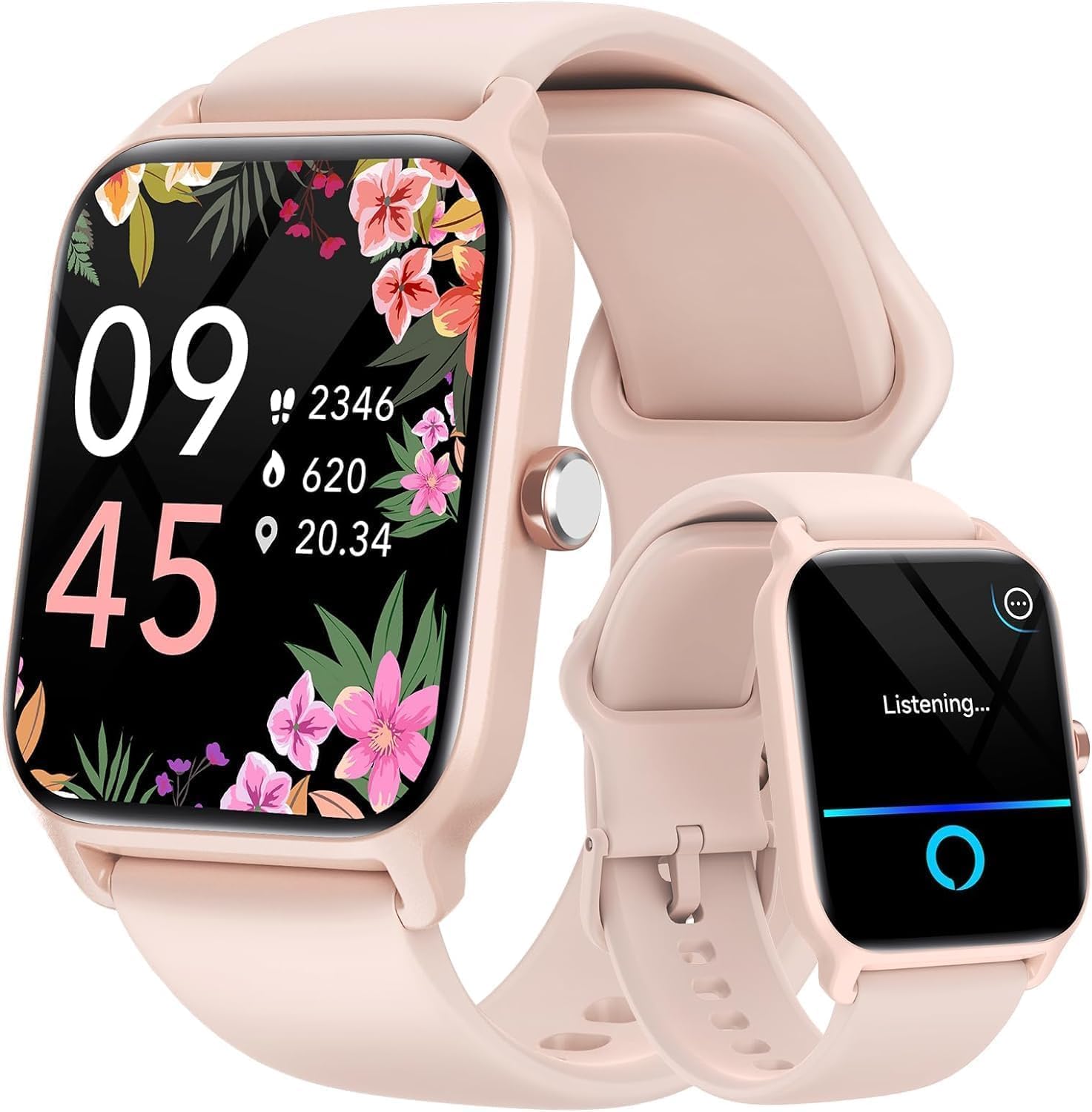 Fitpolo Smart Watch for Women Android & iPhone, Alexa Built-in [1.8″ HD Screen] IP68 Waterproof Fitness Watch with Bluetooth Call (Answer/Make), Heart Rate/Sleep/SpO2 Monitor, 105 Sports Trackers