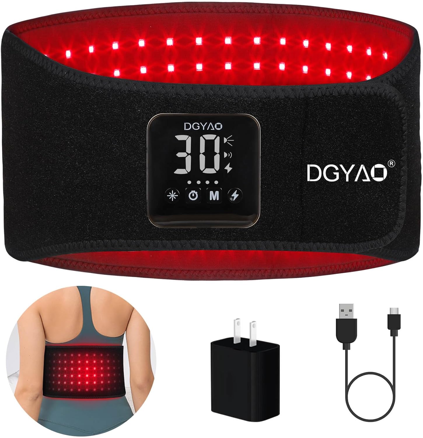 Cordless Red Light Therapy Belt (Without Massagers) Near Infrared Therapy Wrap with Battery Pulse Therapy for Pain Relief – D MAX Series
