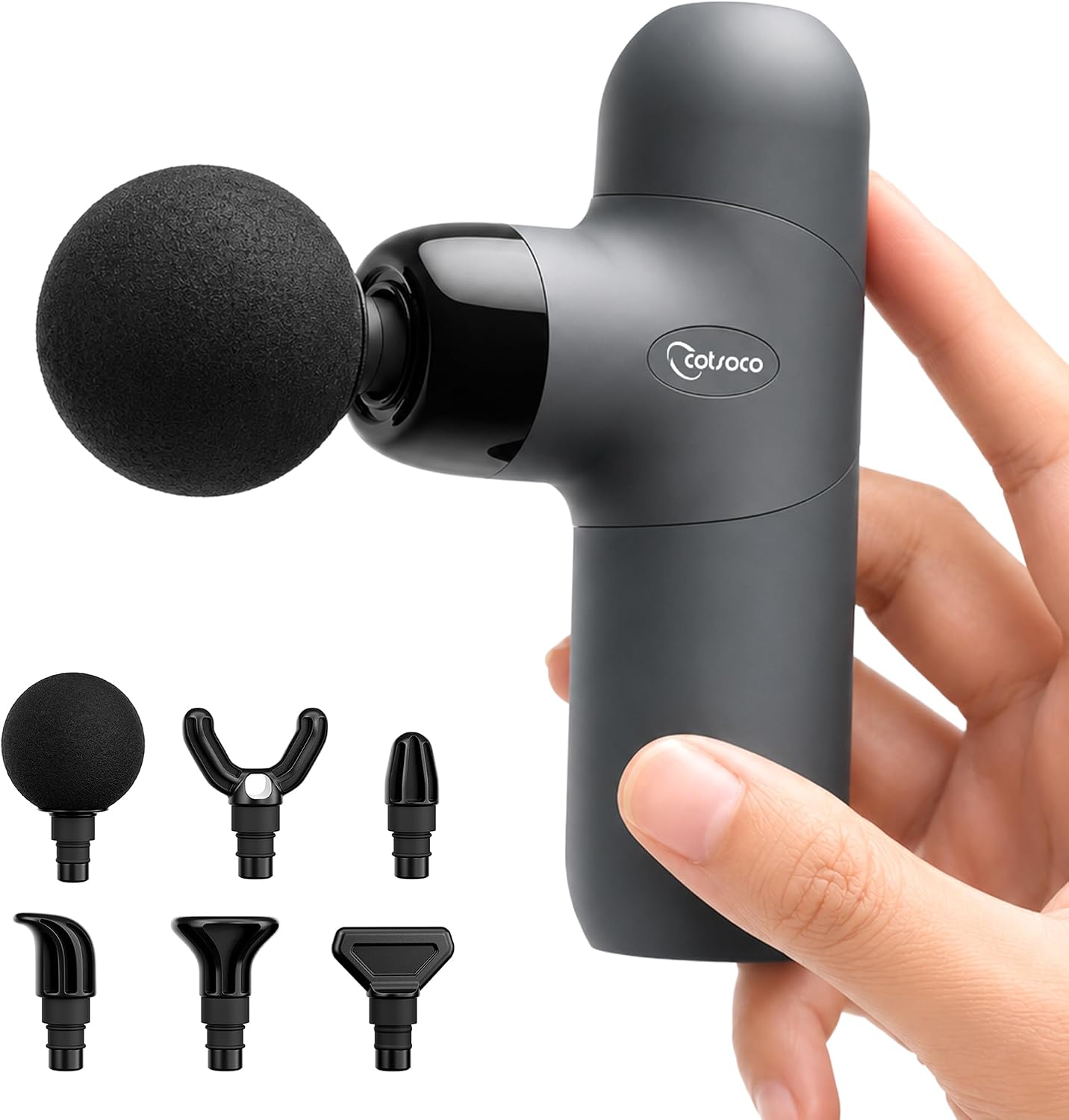 Morelax Mini Massage Gun, Fathers Day Dad Gifts, Handheld Massager for Deep Tissue, Compact Sports Travel Massage Gun with 6 Heads & 4 Speeds, Gift for Her/Him, Home, Athletes