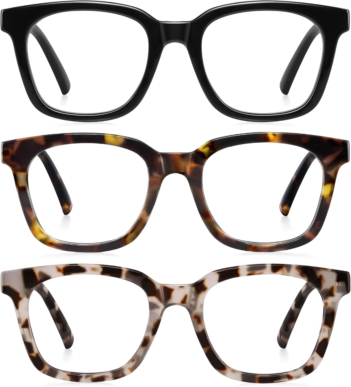 Reading Glasses for Women Men – Blue Light Blocking Magnifying Readers,Square Anti-Glare Computer Eyeglasses