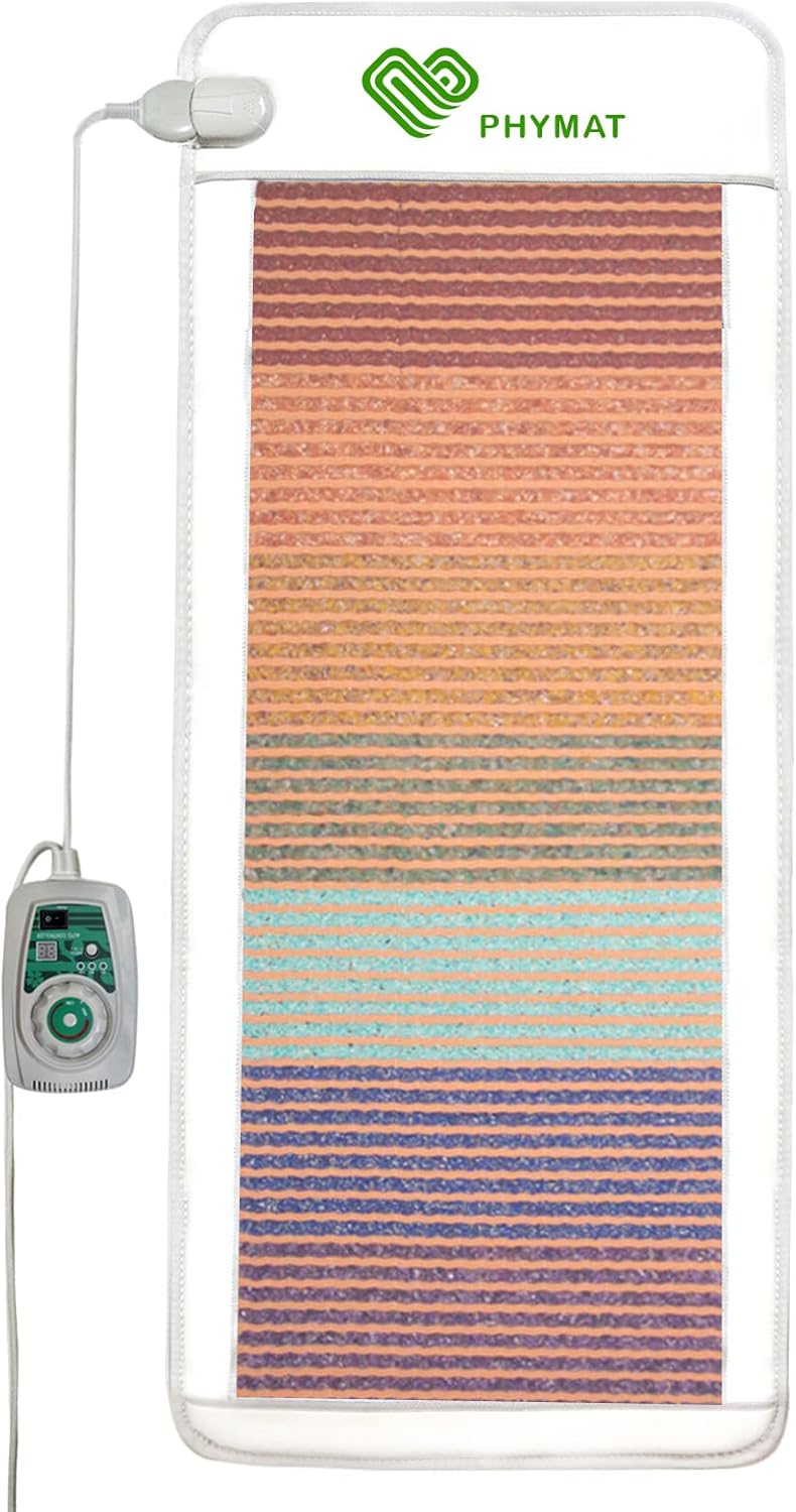 PHYMAT Far Infrared Heating Pad,Infrared Mat Full Body,7 Color Gemstone Heating Pad,7 Chakra Yoga Meditation Crystal Bio Mat,Auto Shut Off,Adjustable Temp(67″x27″)