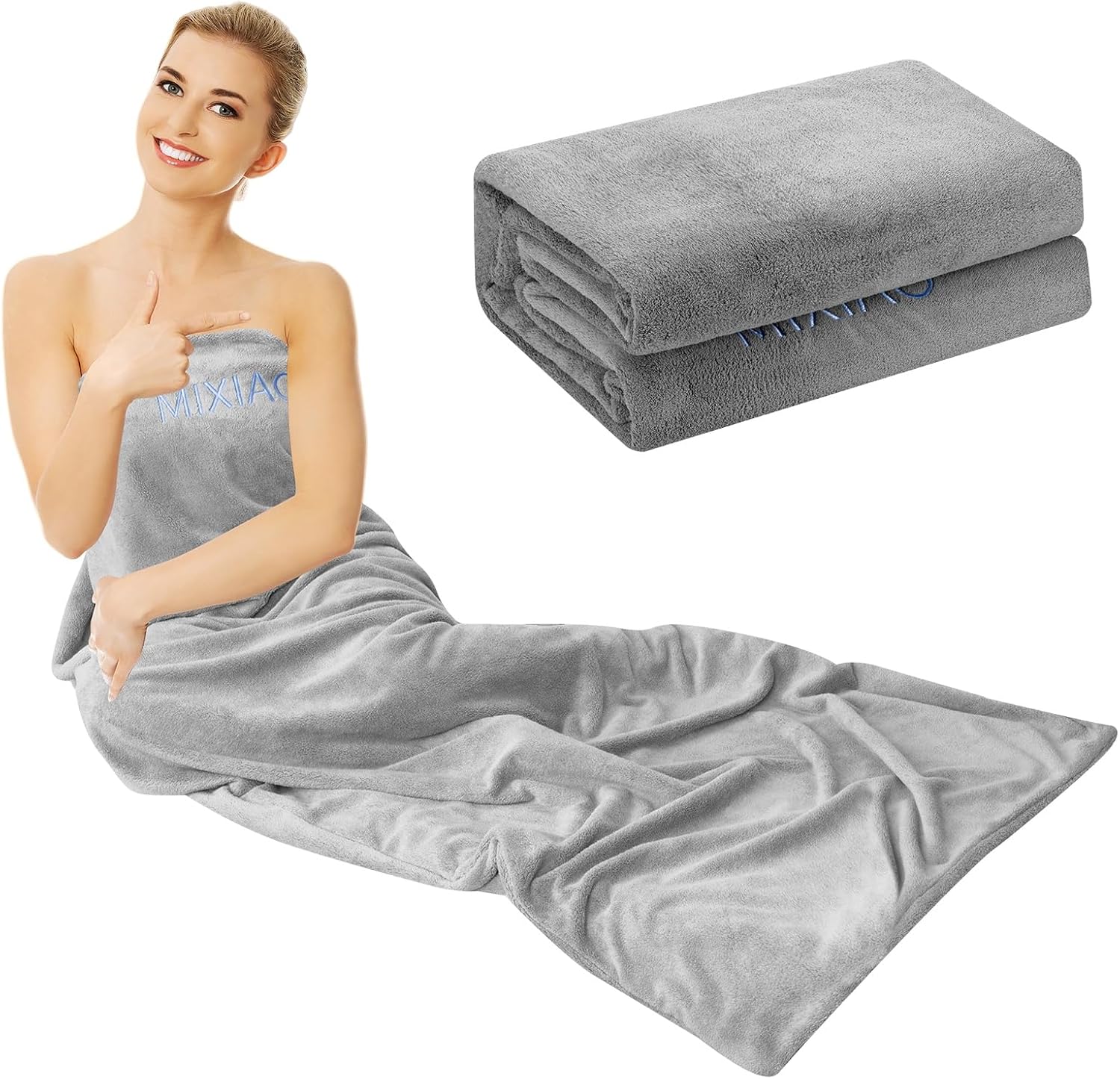 Infrared Sauna Blanket Towel Inserted 30″ x 70″ Reusable Machine Washable Insert Towel Easy Detoxification Simplifies Clean-Up Super Absorbent Perfect Companion for Infrared Sauna Blanket (Gray)