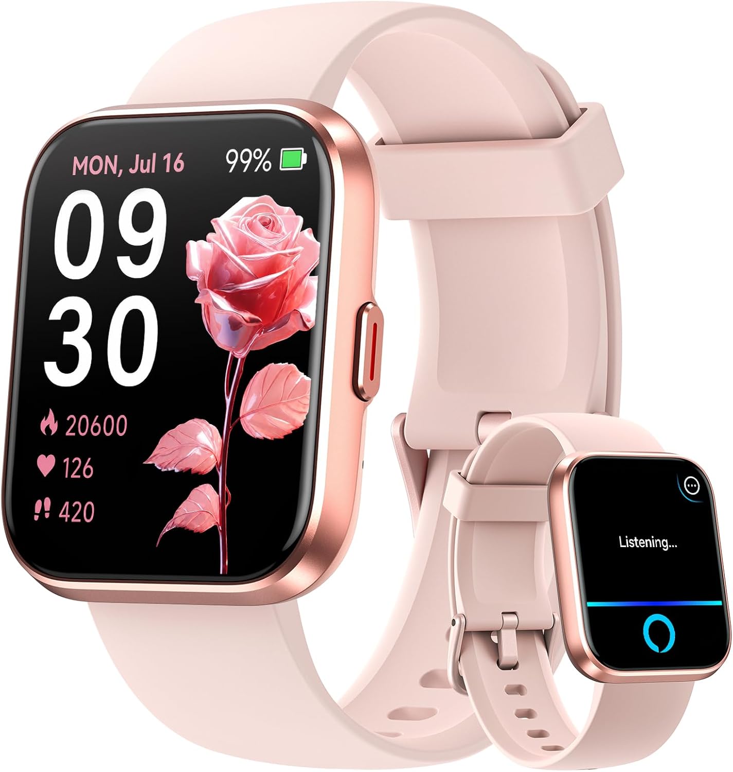 Fitpolo Smart Watches for Women Android iPhone, 1.8” HD Women Smartwatch with Alexa Built-in, Bluetooth Calls, IP68 Waterproof, 7 Days Battery, Heart Rate/Sleep/SpO2 Monitor, 110 Sports Mode