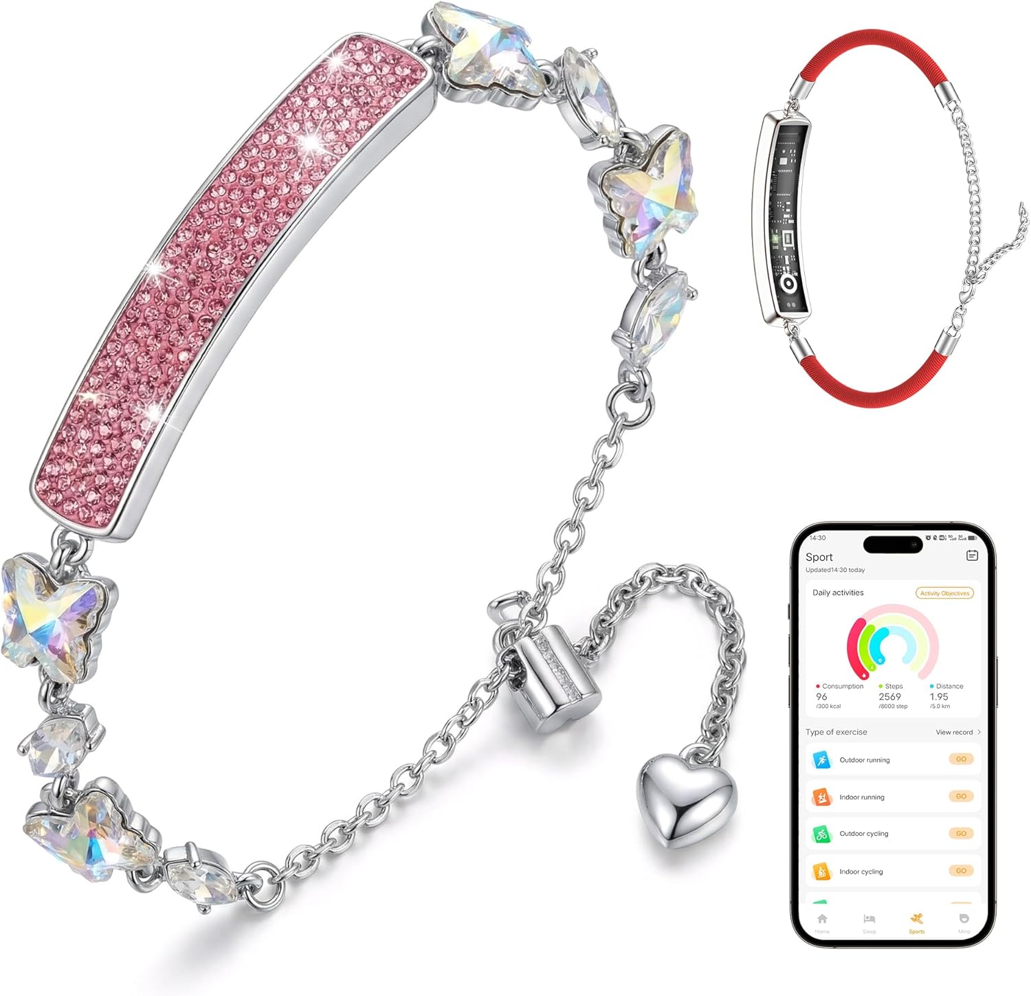 Smart Bracelet for Women – Jewelry Fitness & Activity Trackers with 24/7 Activity Heartbeat, Rhythm & Recovery, Adjustable Screenless Tracker for Women