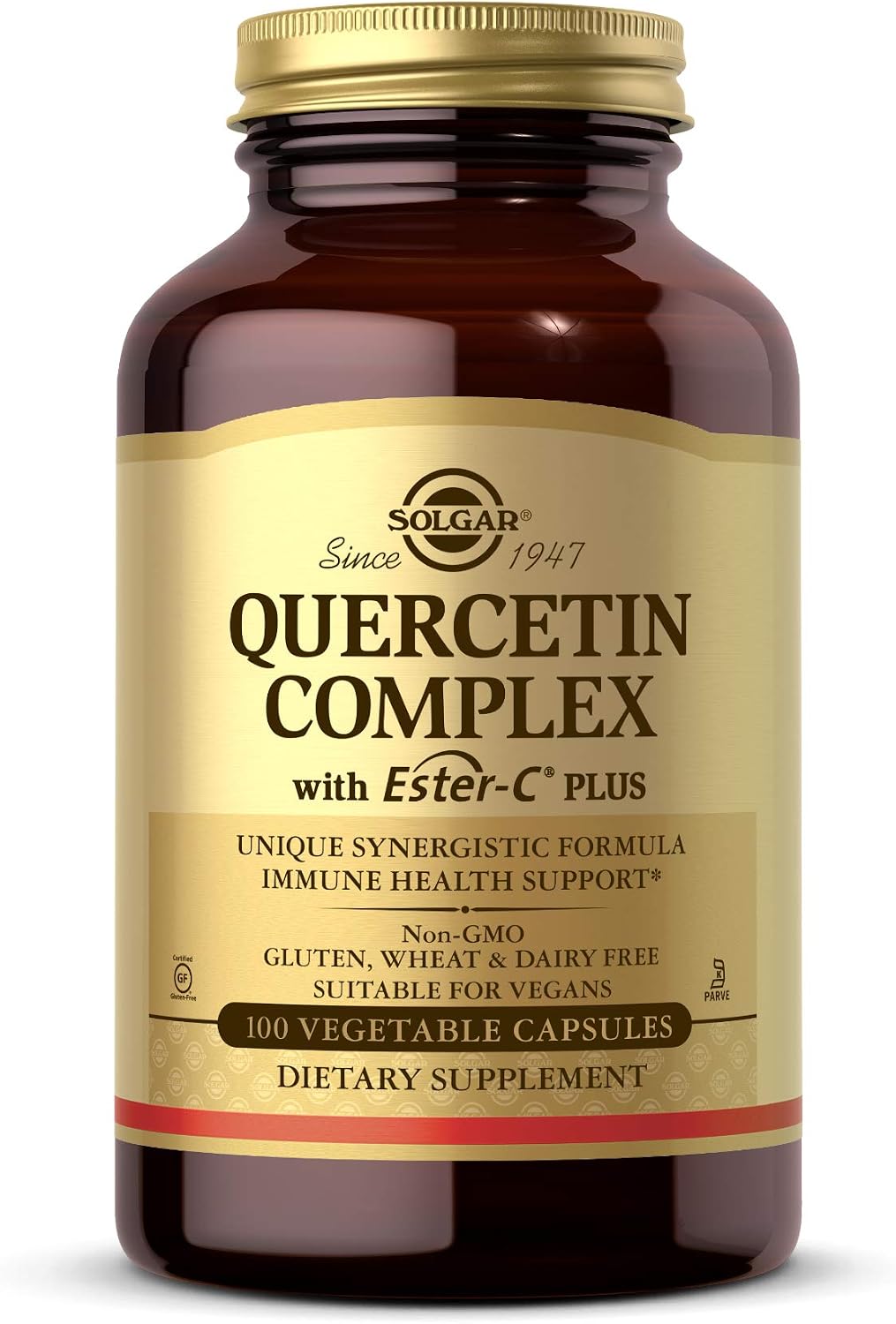 Solgar Quercetin Complex with Ester-C Plus, 100 Vegetable Capsules – Supports Immune Health, Antioxidant – Gentle on the Stomach Vitamin C – Non-GMO, Vegan, Gluten/Dairy Free – 50 Servings