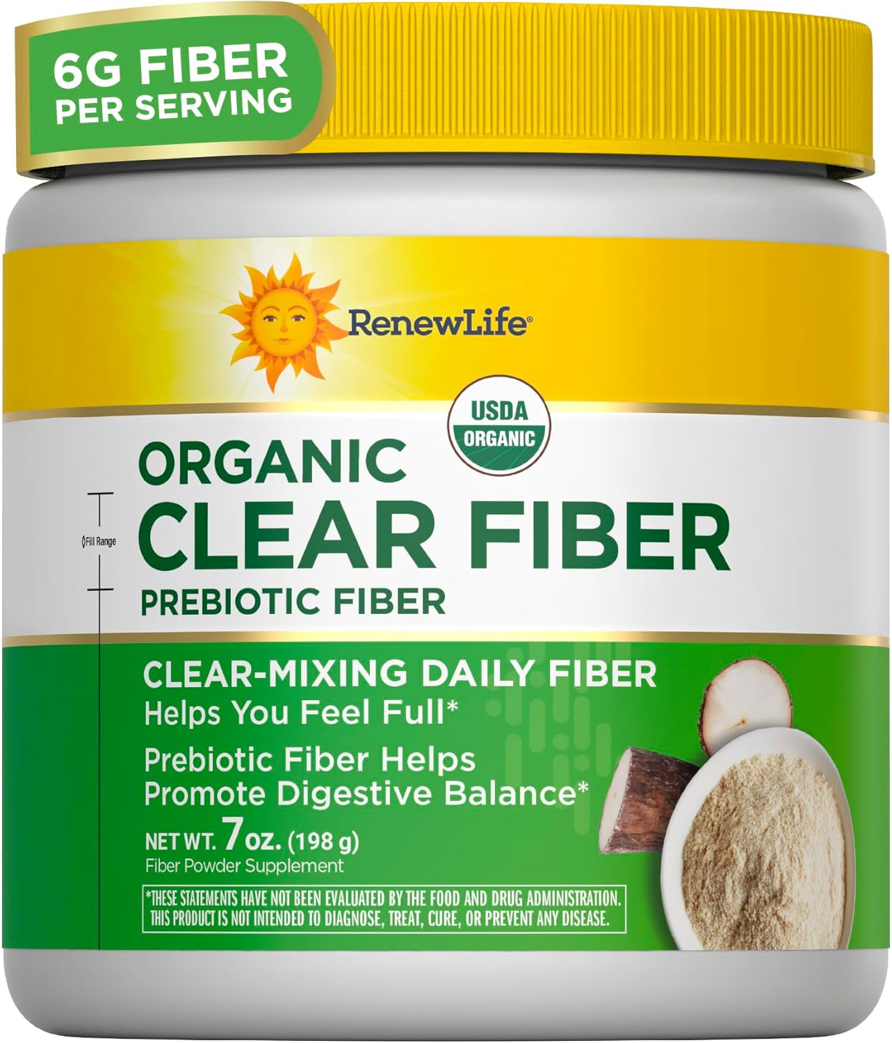 Renew Life Adult Completely Clear Organic Prebiotic Keto Friendly Fiber, Powder, 7 oz. (Package May Vary)