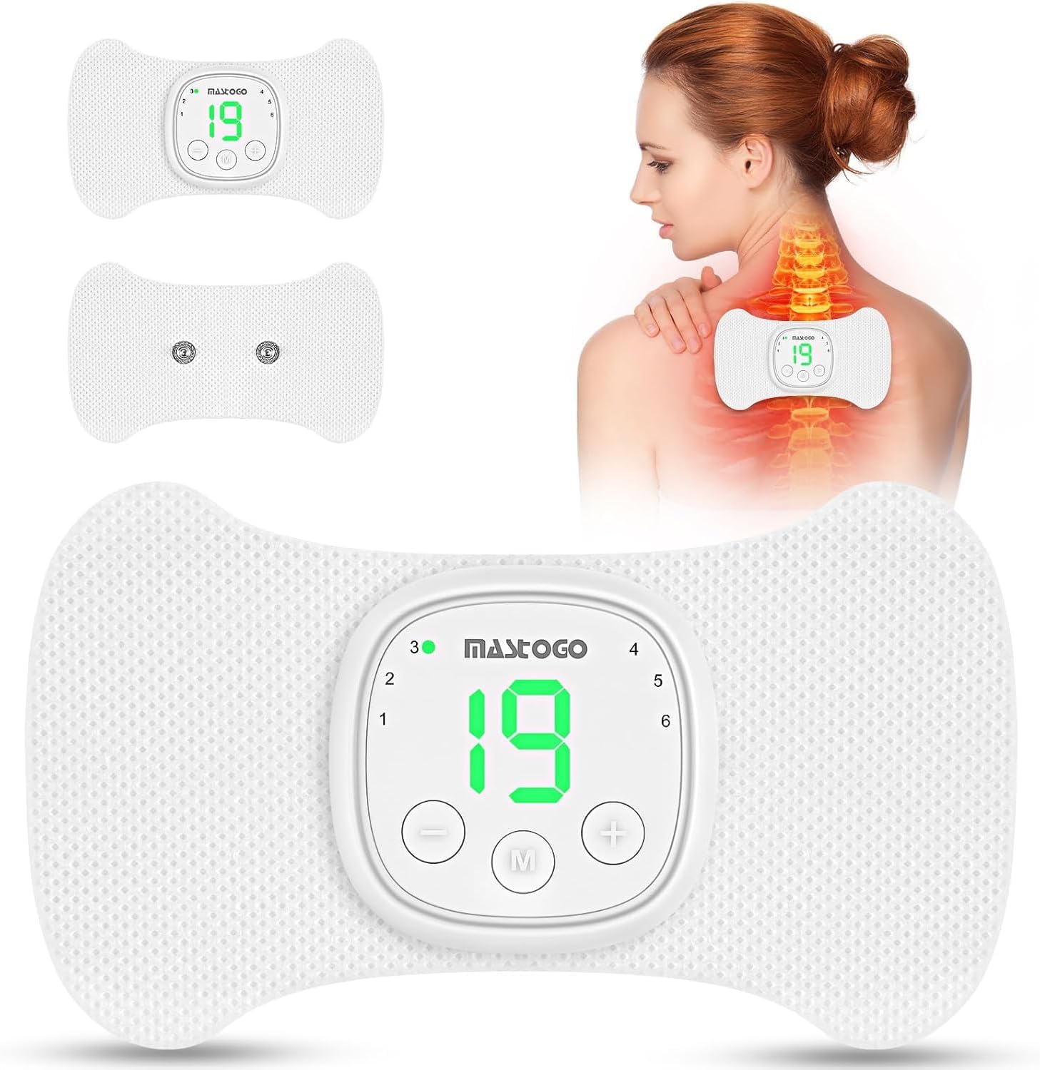 Wireless TENS Unit – 6 Mode 19 Intensity with Screen Display Portable TENS Device – TENS Unit Muscle Stimulator for Back, Sciatica, Shoulder Pain Relief