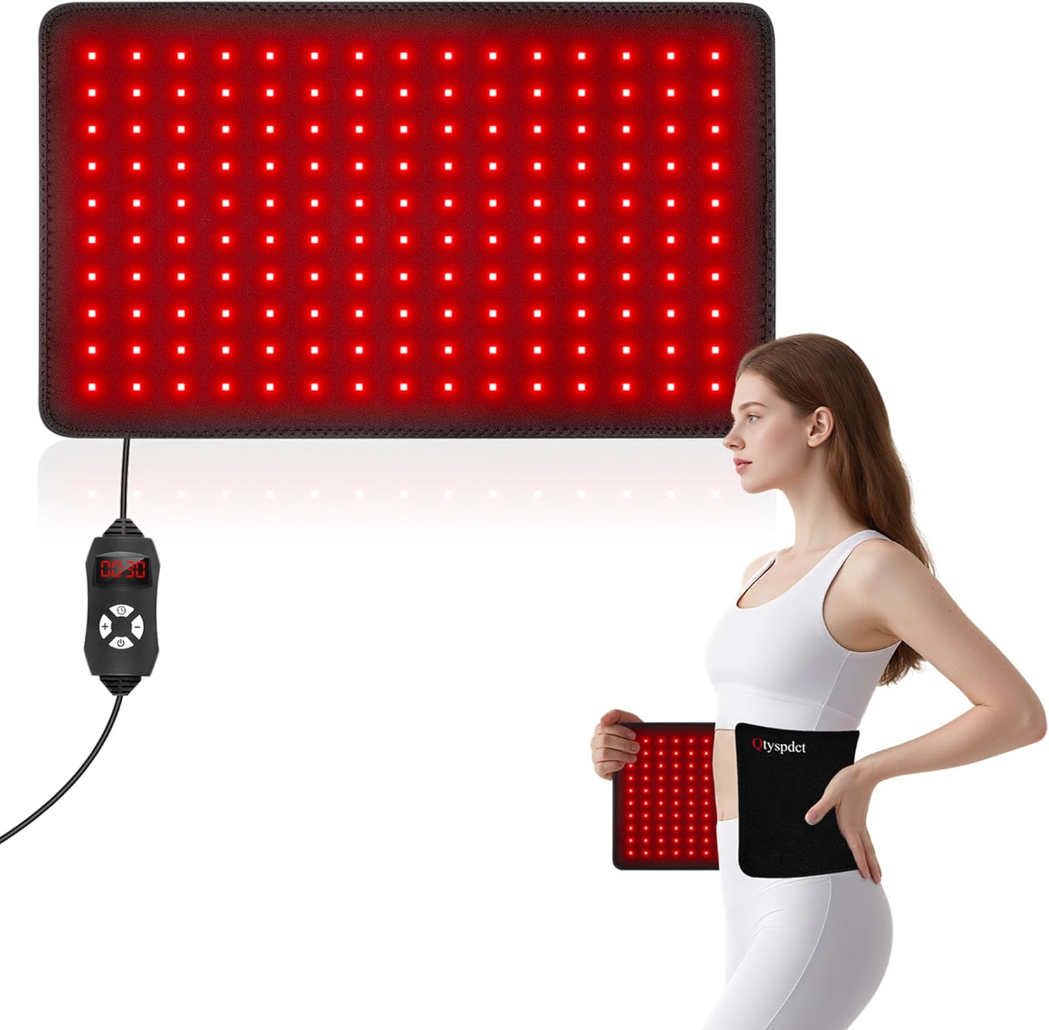 Red Light Therapy for Body, 660nm 850nm 20″ LED Large Infrared Redlight Therapy Wrap Belt Pad for Neck Shoulder Back Knee Muscle