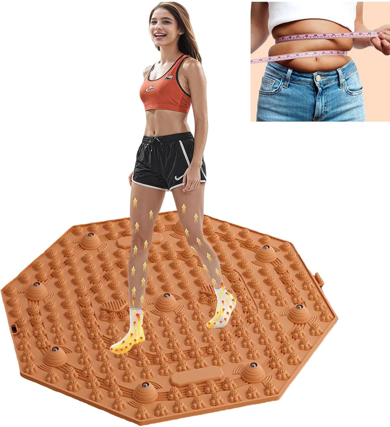 Foot Massager Mat Reflexology Foot Acupressure Mats Feet Massage Pad with Magnetic, Anti Fatigue Office Standing Mat, Relief Foot Pain for Elderly Students and Office Workers(21.67 x 21.67 in)