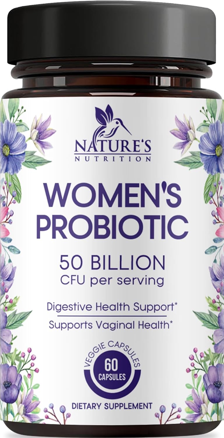 Probiotics for Women – Probiotic Blend 50 Billion CFU Per Cap – 16 Feminine Health Strains Women’s Probiotic – Prebiotic for Vaginal PH Balance, Urinary UT Health Support – Bottled USA – 60 Capsules