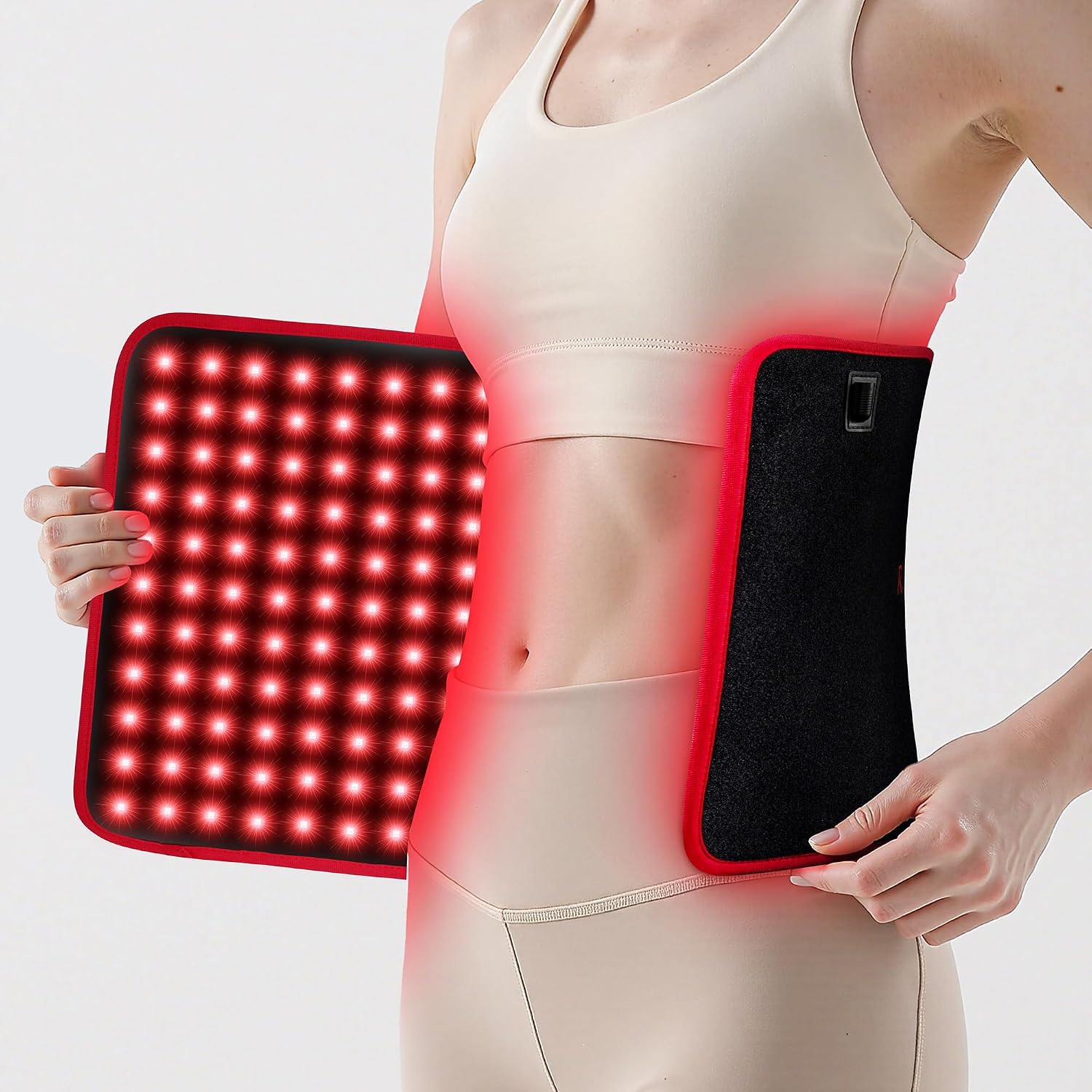 Red Light Therapy Mat, 24″x 12″ Large Red Light Therapy Pad with Controller, 660nm & 850nm Near Infrared Light Therapy with Timer, Pulse Mode, 242 LED Beads, Back Shoulder Joint Pain Relief