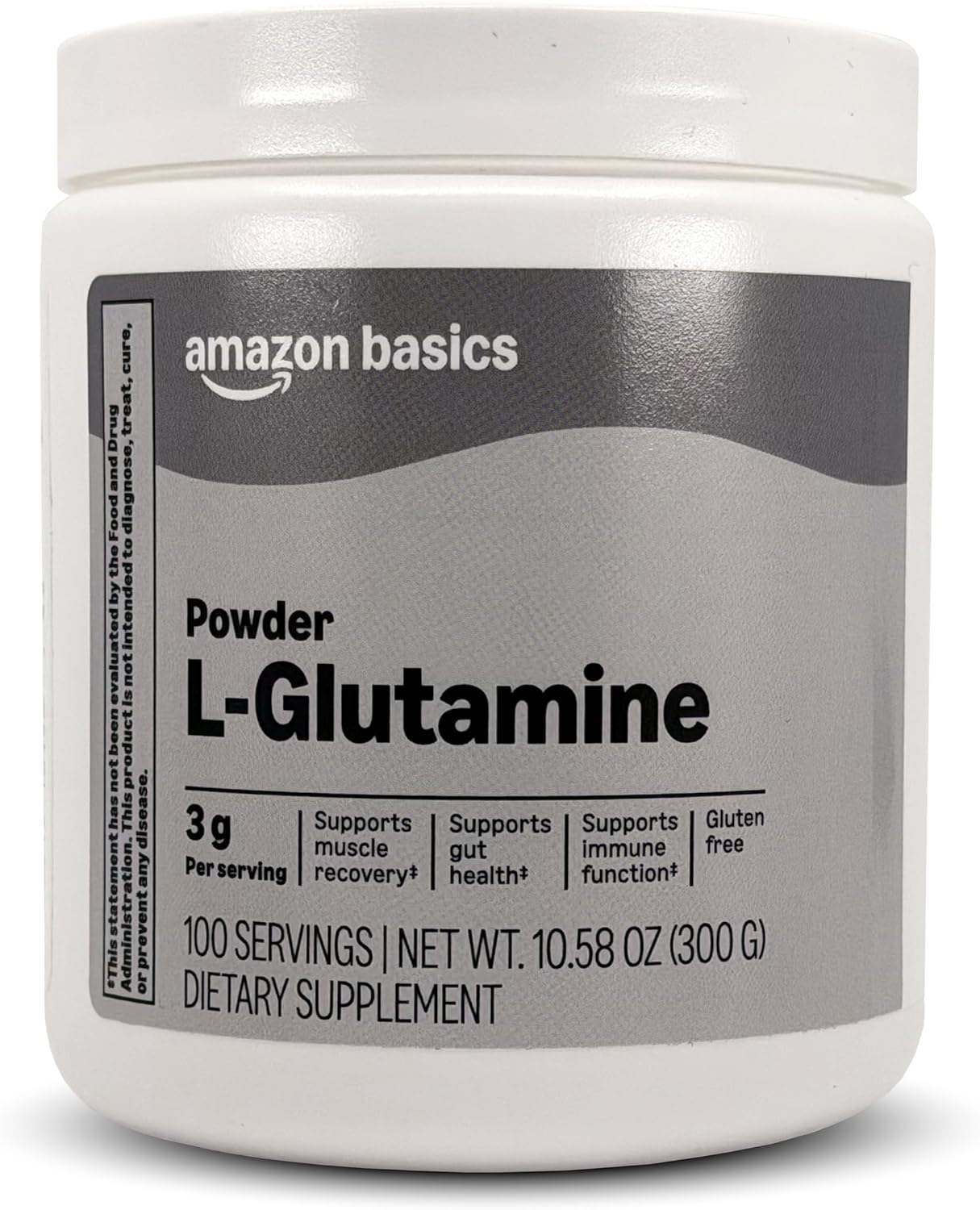 Amazon Basics L-Glutamine Powder, 10.58 oz, 100 Servings