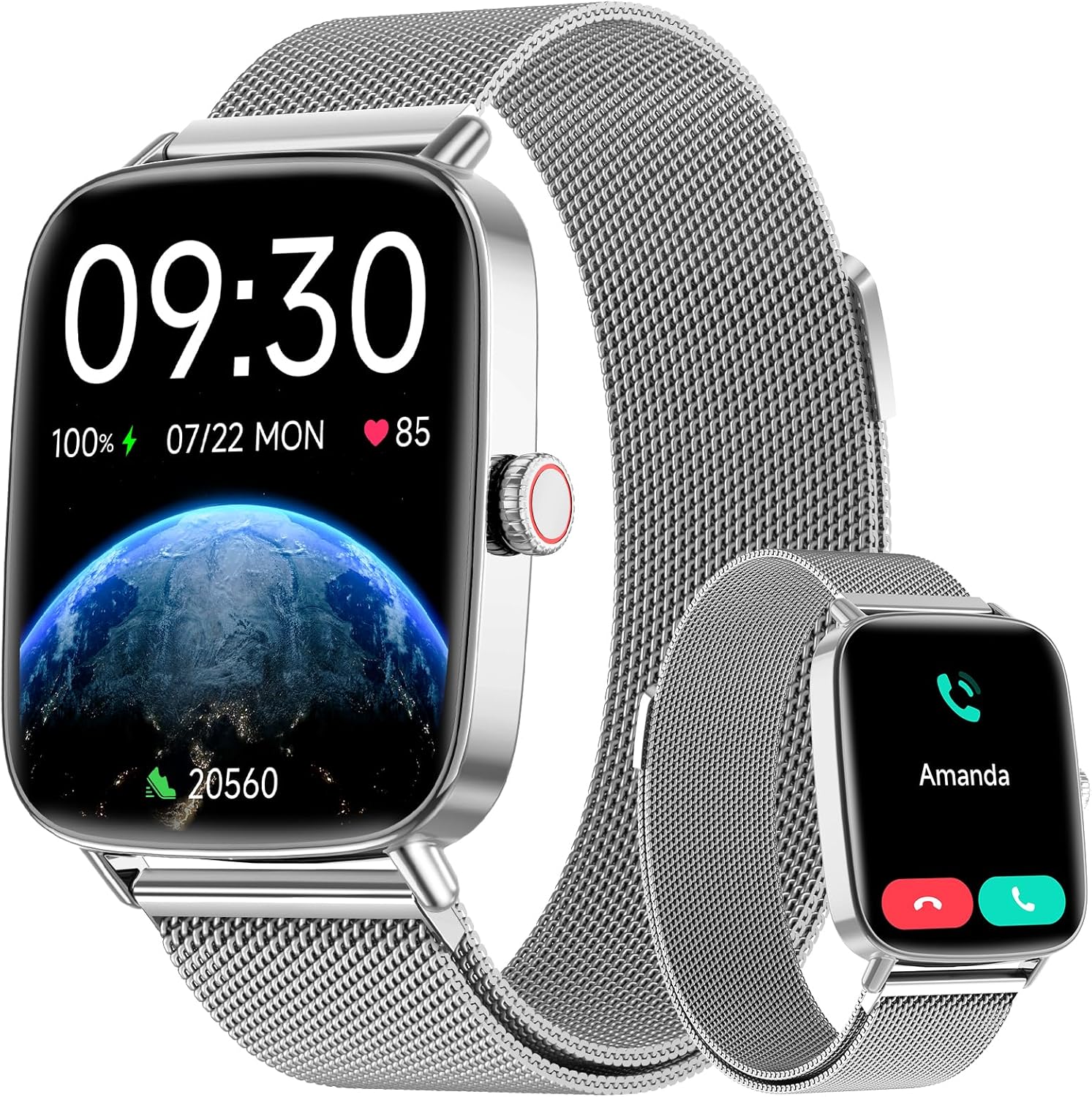 Tensky Smart Watch for Women, 1.85″ HD AMOLED Fitness Tracker (Answer/Call) with 24/7 Heart Rate/Sleep/SpO2 Monitor for iPhone & Android, 120+ Sports Modes Smartwatch with IP68 Waterproof