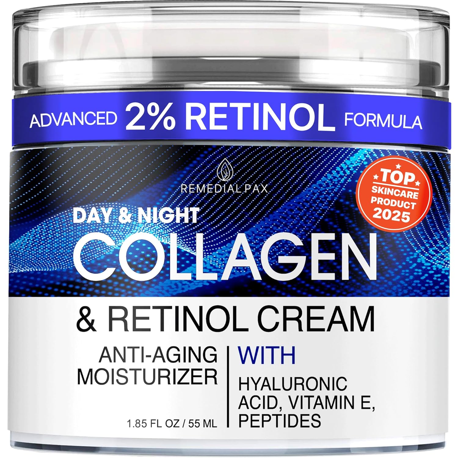 Collagen Face Cream with Retinol & Hyaluronic Acid – Anti Aging Moisturizer for Women & Men, Firming Day & Night Cream for Wrinkles, Hydrating Facial Lotion for All Skin Types