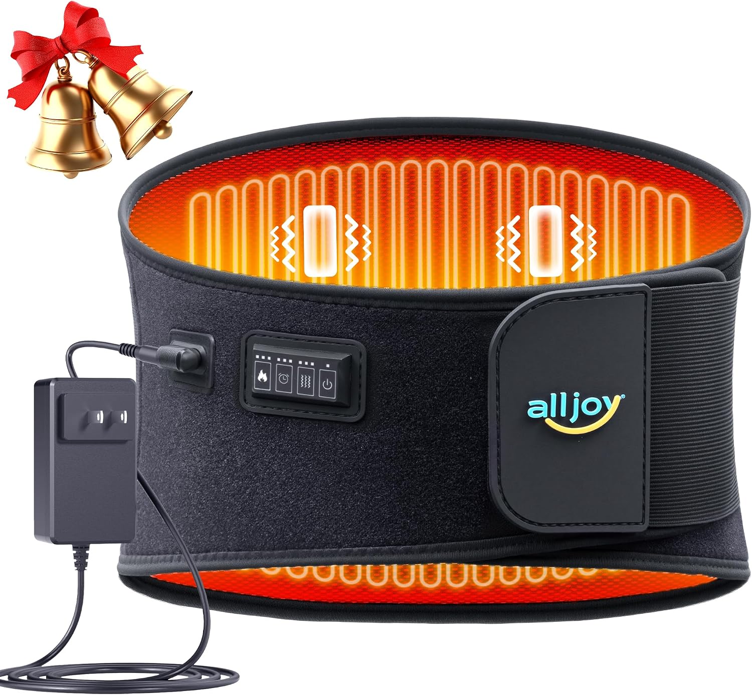 ALLJOY 67″ Heating Pad for Back Pain Relief FSA Eligible HSA, Plug-in Lower Back Massager with 3 Heat 5 Vibration Back Lumbar Support Wearable Heating Pad for Cramps, Christmas Gifts for Women Men