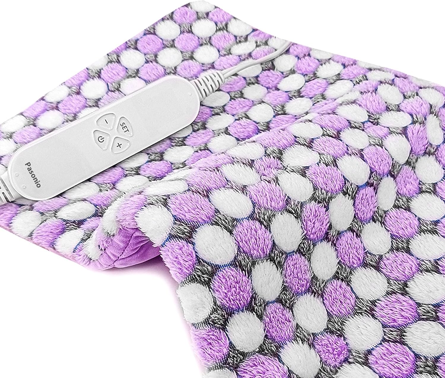 Pasonio Full Weighted Electric Heating Pad for Back Pain, Cramps, Relief – Auto Shut Off – 2.3lb Heat Pad with Moist & Dry Heat Therapy Options – Hot Heated Pad – (XL 12″x24″) – PYQ0Z