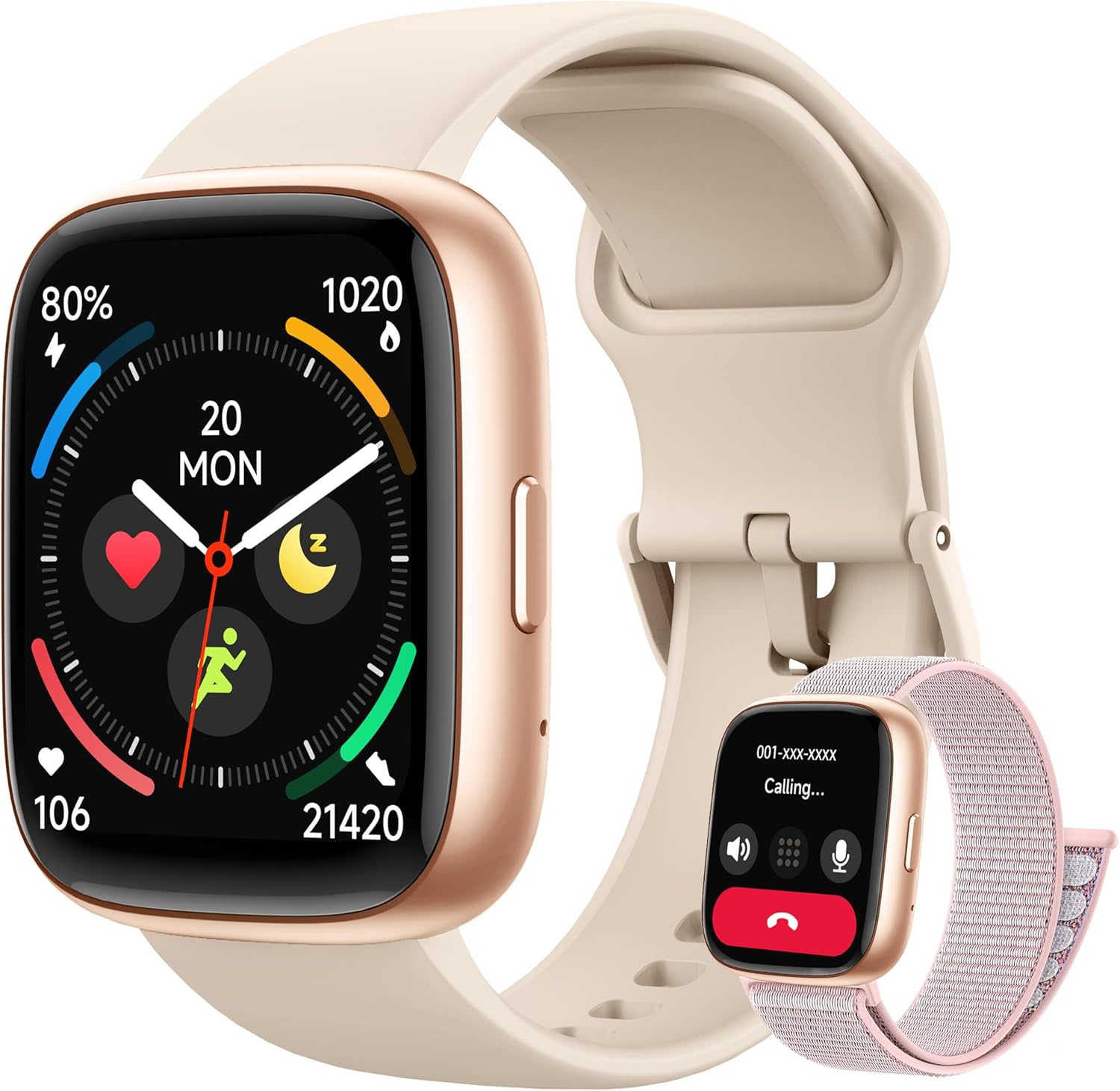 Smart Watch for Women Men, 2026 Upgrade Smartwatch [2 Bands, 44mm case], 1.83″ Fitness Tracker Watch Alexa Built-in, Make/Answer Call, HR Sleep Stress Monitor, IP68 Waterproof Step Counter Watch