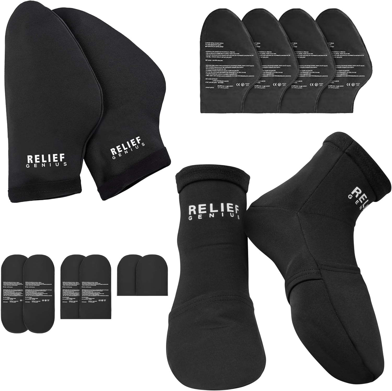 Relief Genius Cold Therapy Socks & Hand Ice Pack Cooling Gloves for Chemotherapy Neuropathy, Chemo Care Package for Women and Men S/M