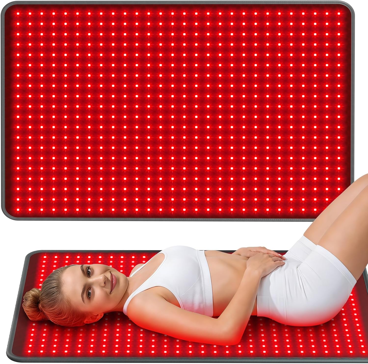 Comfytemp 41.5” x 26” Red Light Therapy Mat for Body, FSA Eligible HSA Near Infrared Light Therapy Pad, 660nm & 850nm Light Blanket for Back Belly Knee Joints Muscle