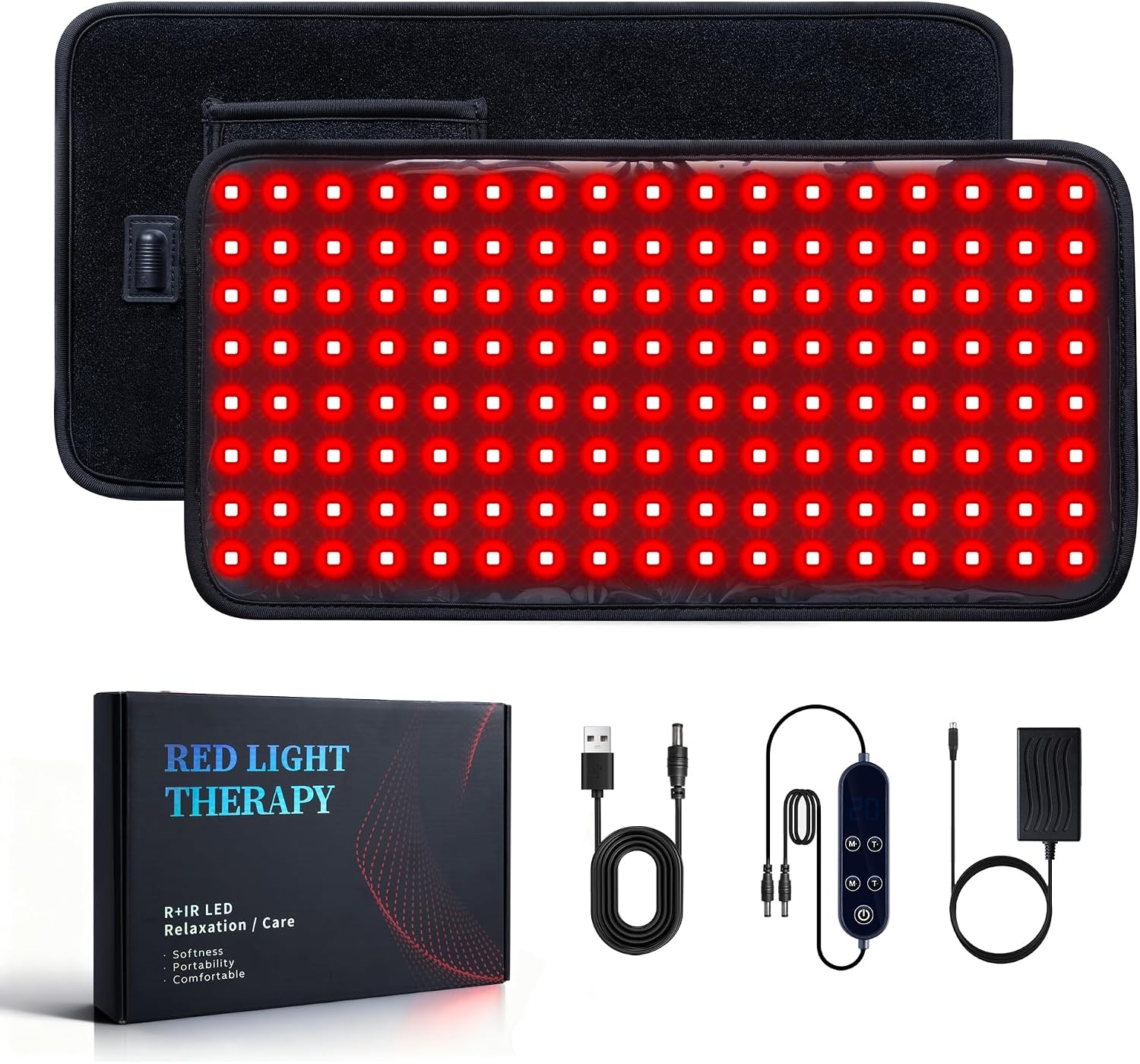 ALLJOY Red Light Therapy Belt, 120 Beads Red Light Therapy for Body with 660nm Red Light & 850nm Near Infrared Light for Back, Shoulder, Waist Muscle Pain Relief, Gift for Women Men