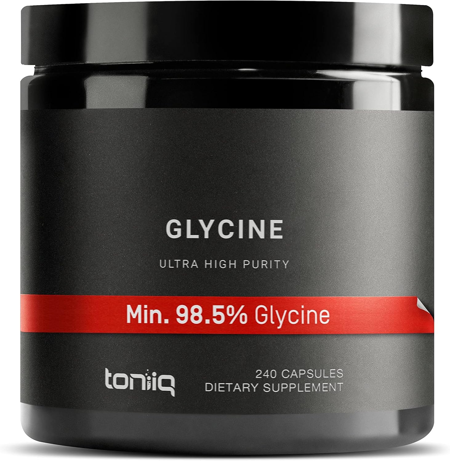Toniiq 1300mg Glycine Supplements – 4 Month Supply – Min. 98.5%+ Tested Purity – Ultra High Strength and Bioavailable Glycine Powder Supplement – 240 Vegetarian Glycine Capsules – 120 Servings