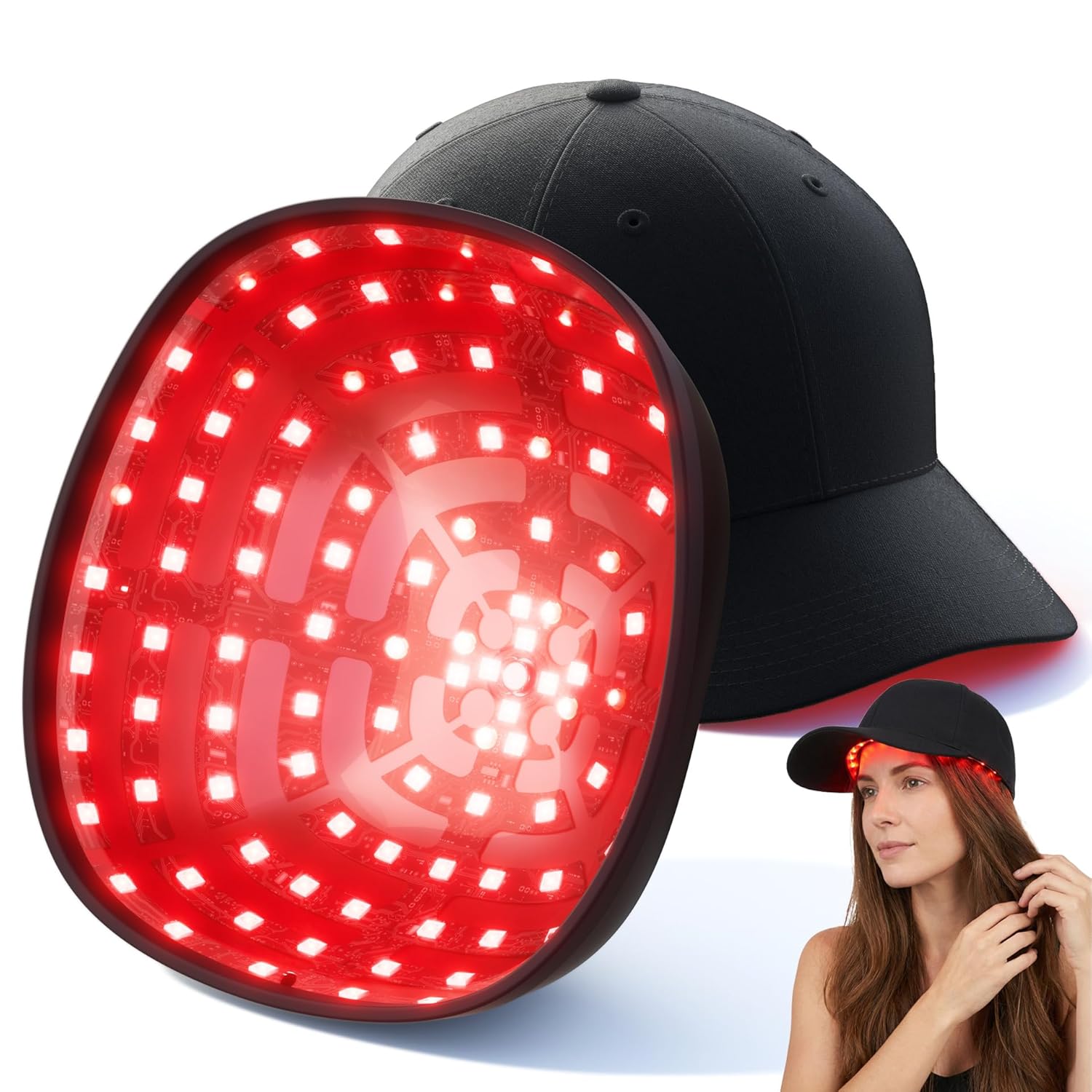 FDA Cleared LLLT Laser Hair Growth Cap for Men & Women, Red Light Therapy for Hair Growth Hair & Loss, 30-Min Daily at-Home Session – Use While Working, Reading