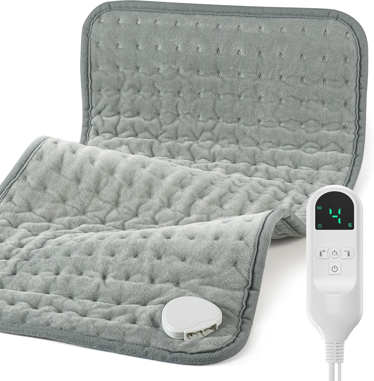 Heating Pad for Back Pain Relief and Period Cramps, Portable Heating Pad for Shoulders and Neck, with 6 Temperature Controllers and 4 Timer Settings, Dry/Moist Heat Therapy,12×24 Inch