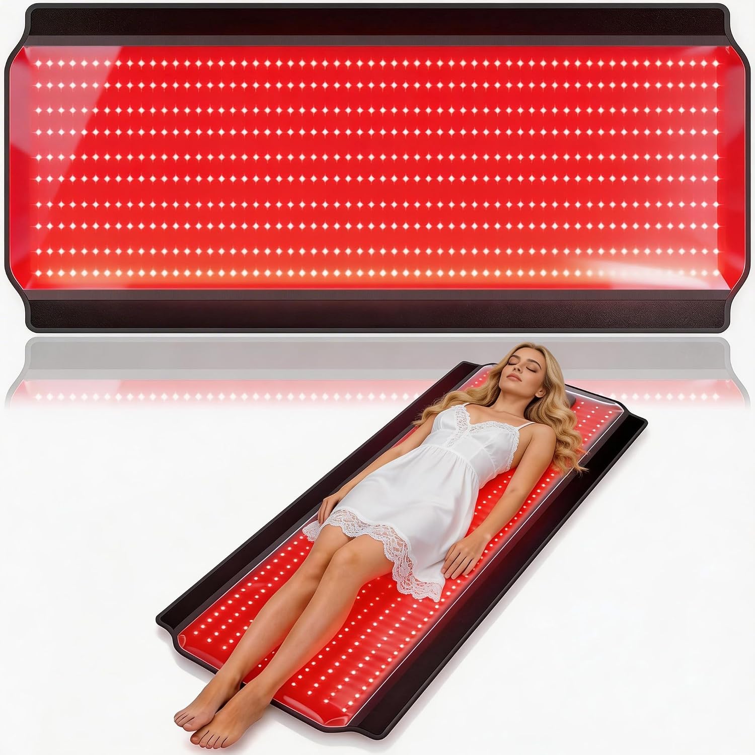 Full Body Red Light Therapy Mat, 59.1″*25.6″ Whole Red Light Therapy Pad for Body with 660nm & 850nm, 600 LEDs redlight Blanket with Adjustable Timer & Intensity, Gifts for Women, Men, and Pets