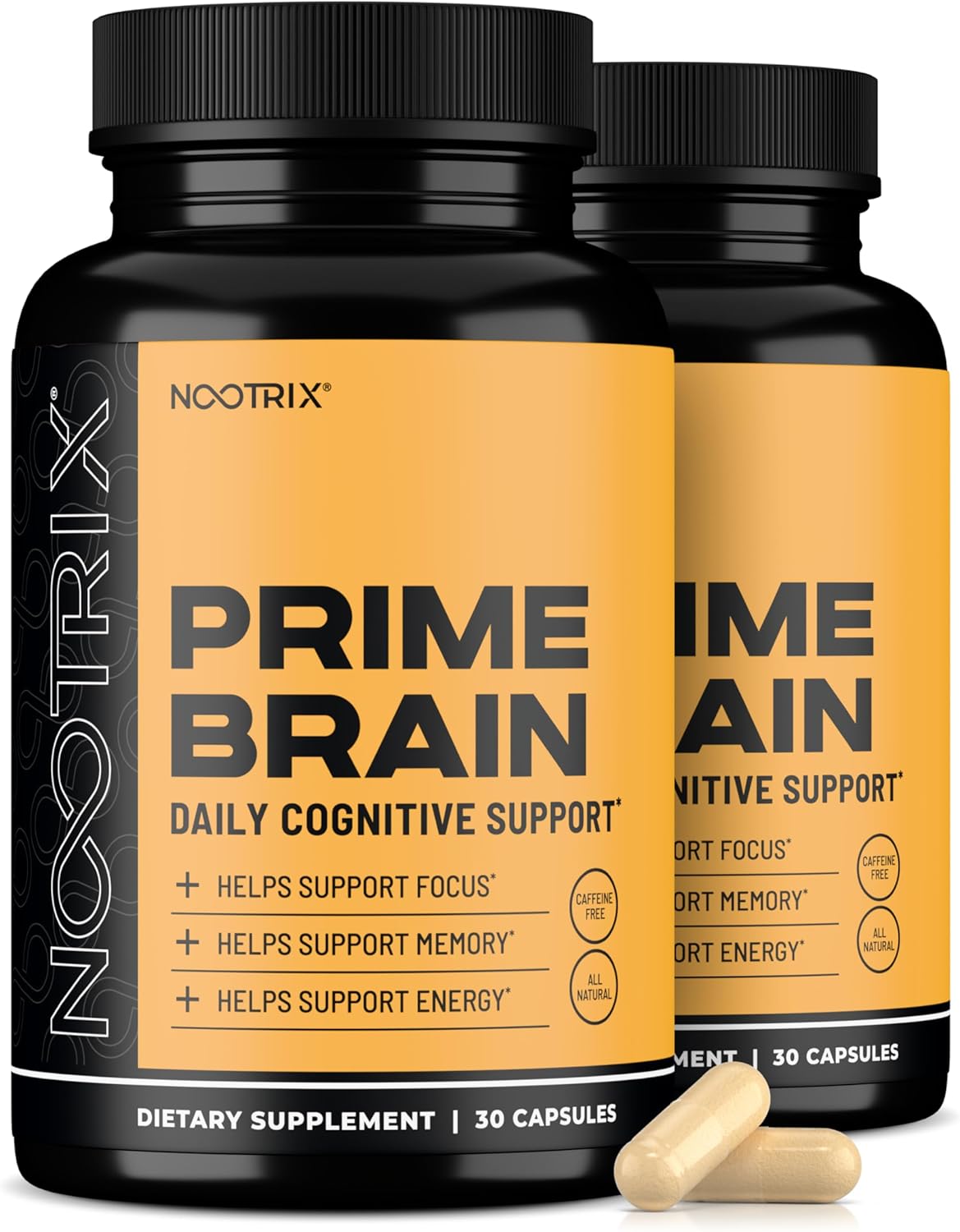 Nootrix Prime Brain Nootropic Supplement | 30 Day Supply | Supports Memory, Mental Focus, Cognitive Health & Energy | Promotes Healthy Mood & Brain Function | Ginkgo Biloba, Lion’s Mane & L-Theanine