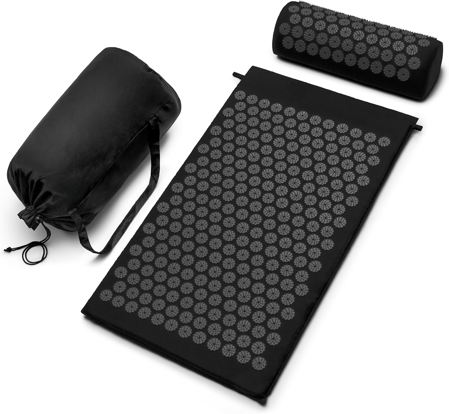Sivan Health and Fitness Acupressure Mat and Pillow Set – Grounding Mat for Stress, Back & Neck Pain – Acupuncture Point Massage Mat for Muscle Relaxation, Sciatica, & Meditation – Includes Carry Bag