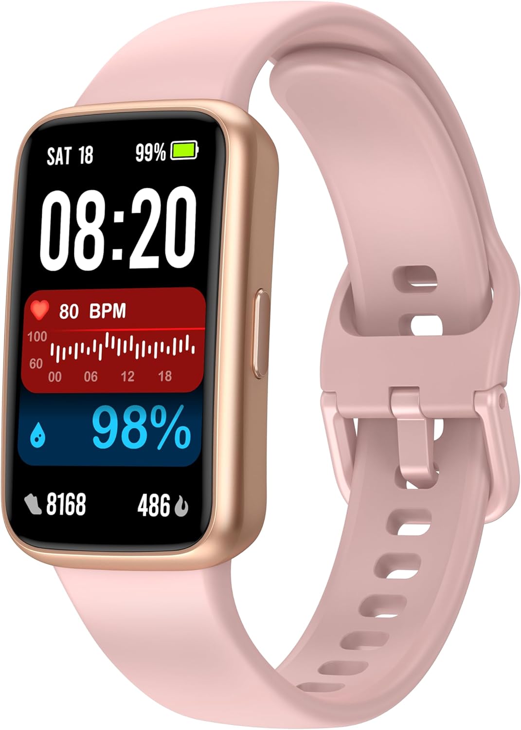 Fitness Tracker Smart Watch, 1.47″ Color Screen, 100+ Sports, Pink | Heart Rate & Sleep Monitor, Pedometer/Step Counter, 3ATM Waterproof, Activity Tracker for Women and Men, Fitness Companion
